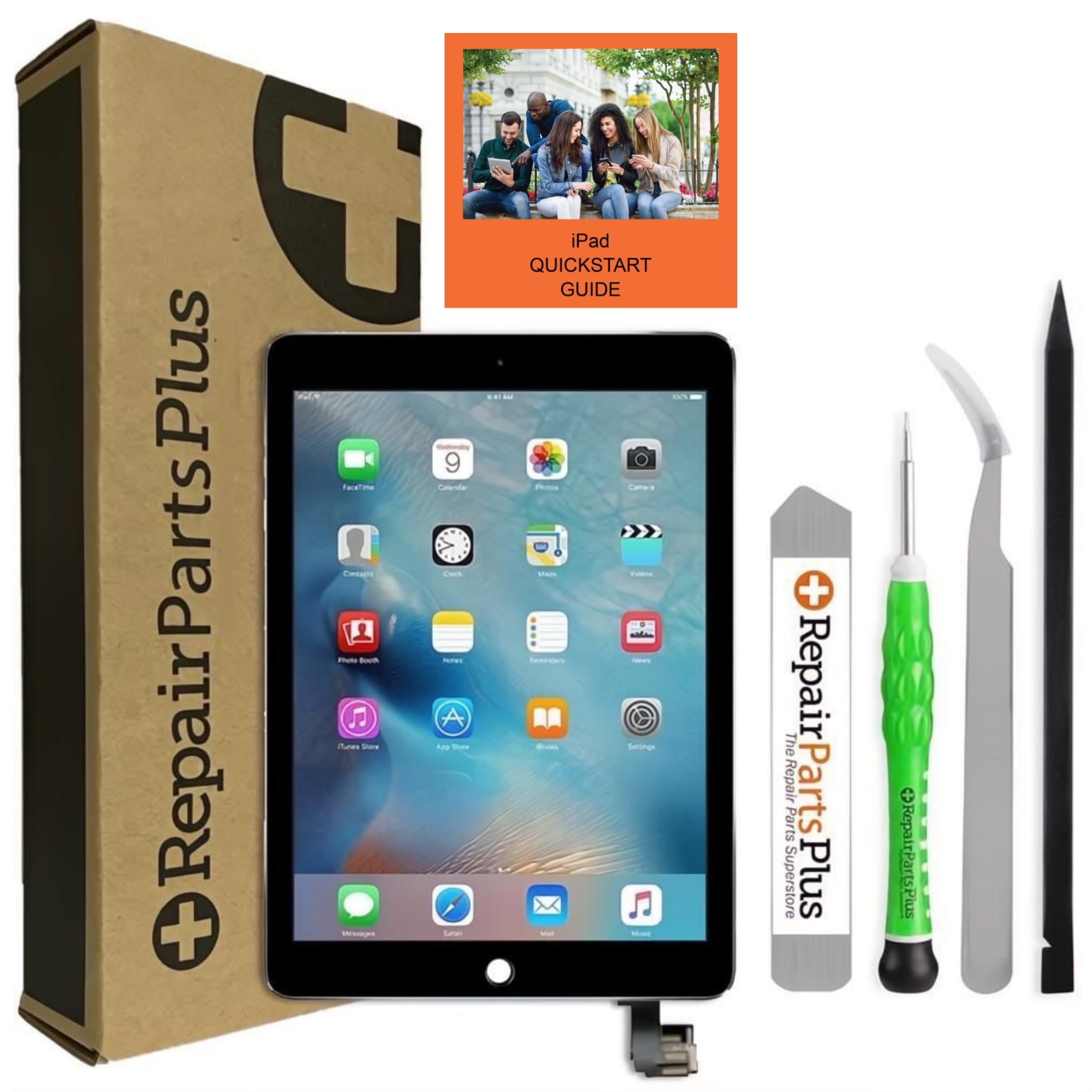 Premium iPad Air 2 (2nd Generation) LCD Display & Touch Screen Digitizer Replacement Kit - 9.7