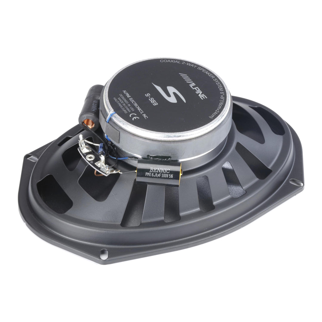 Alpine S-S69 S Series 6x9 Inch 2-Way Coaxial Car Speakers - 260W Peak Power (Pair) - Perfect for Car Audio Upgrades & Enhanced Sound Quality