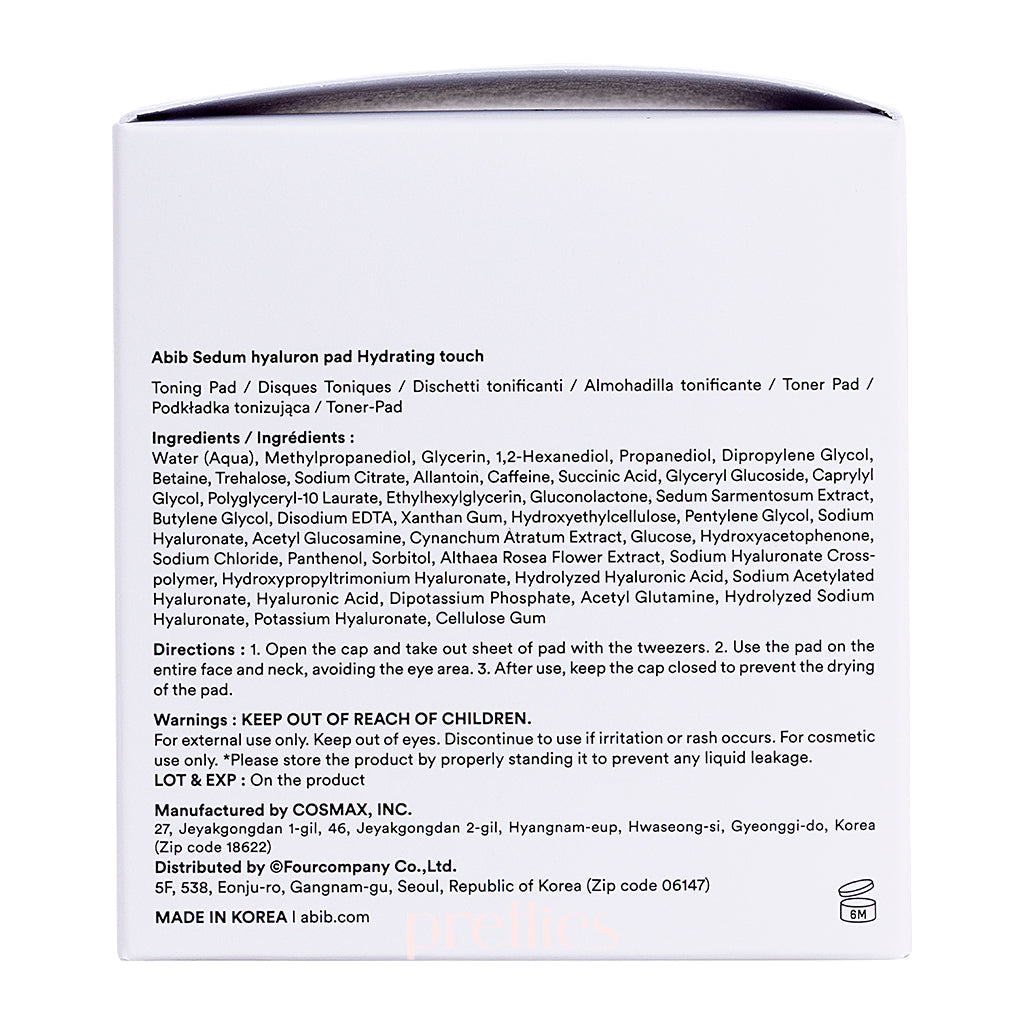Abib Sedum Hyaluron Hydrating Face Mask Pads - 75pcs for Deep Moisturizing & Soothing - Perfect for Daily Skincare & Travel