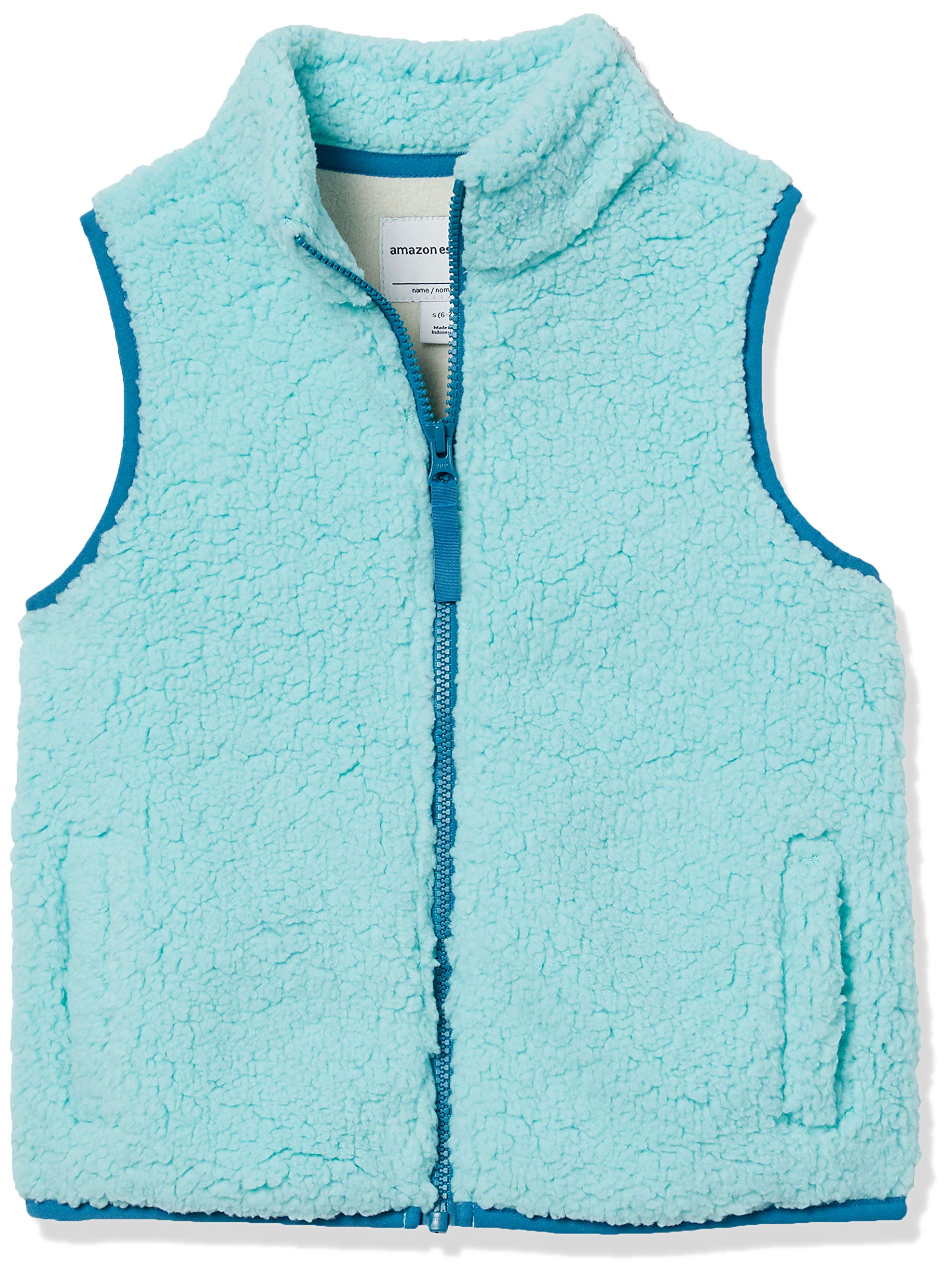 Amazon Essentials Girls' Sherpa Fleece Vest - Warm Winter Puffer Vest for Kids, Soft & Cozy Fleece-Lined Outerwear - Perfect for School, Outdoor Play & Cold Weather Activities