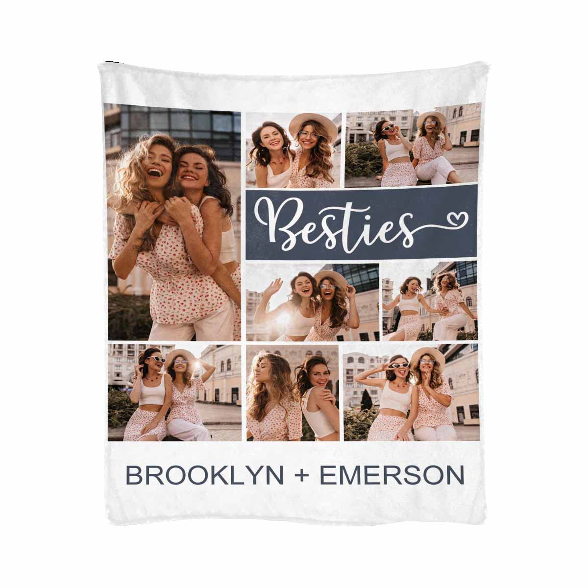 Personalized Best Friends Photo Blanket - Custom Fleece Throw 50