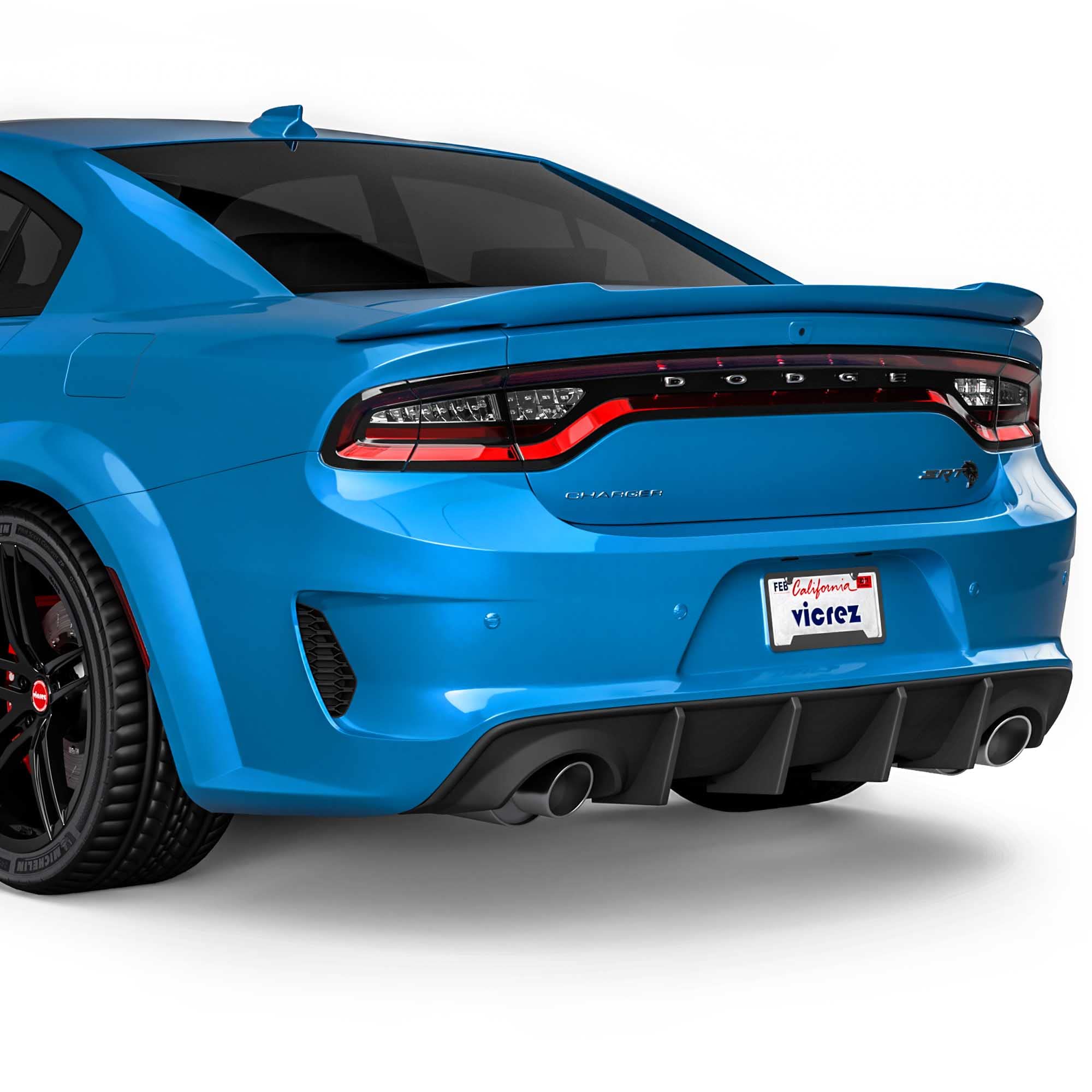Vicrez V3R Style Rear Diffuser vz102166 for Dodge Charger Widebody 2015-2022 - High-Performance Carbon Fiber Diffuser for Enhanced Aerodynamics & Aggressive Styling - Perfect for Racing, Car Shows & Street Performance Upgrades