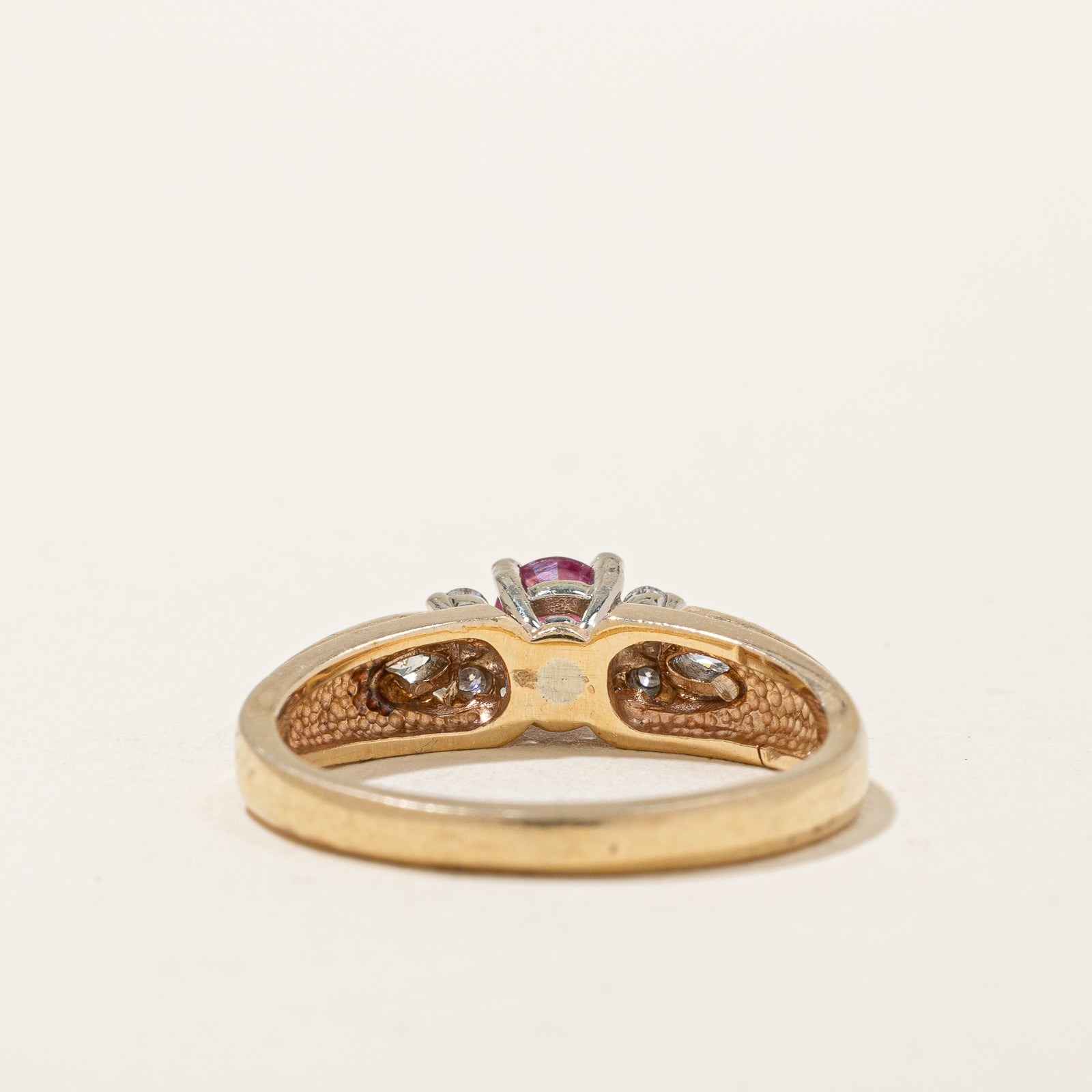 Exquisite Ruby & Diamond Ring | 0.26ct Natural Ruby & 0.14ctw Diamond Accents | Size 5 | Perfect for Engagement, Anniversary & Valentine's Day Gifts