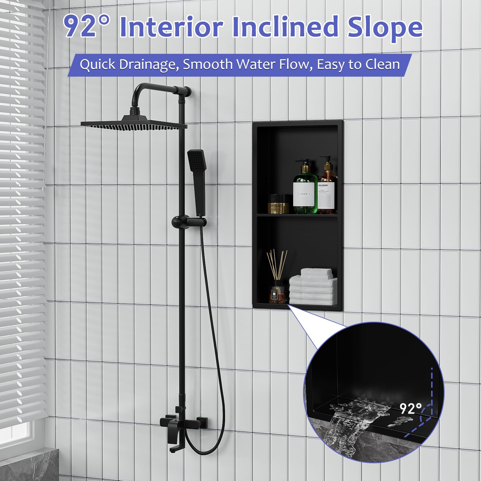 Stainless Steel Recessed Shower Niche Insert - 12