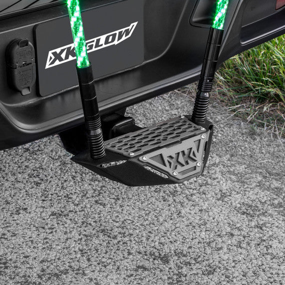 2pc 4ft Whip Kit with Hitch Receiver Step Mount - Heavy Duty Off-Road Antenna Kit for Jeep, Truck & ATV | Perfect for Camping, Off-Roading & Outdoor Adventures | XKchrome