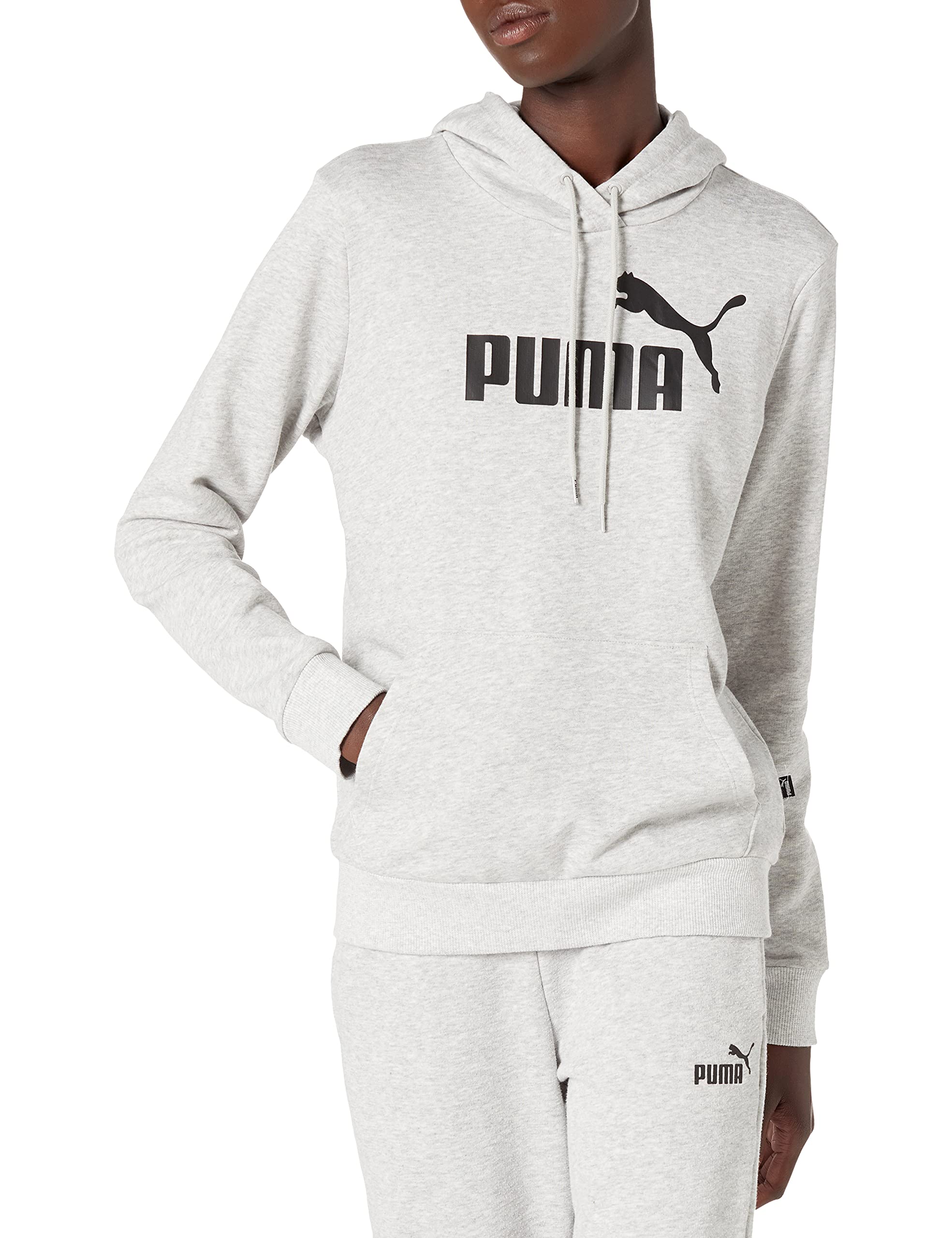 PUMA Women's Essentials Logo Lightweight Hoodie - Soft Fleece Pullover Sweatshirt with Kangaroo Pocket for Casual Wear, Gym & Lounge