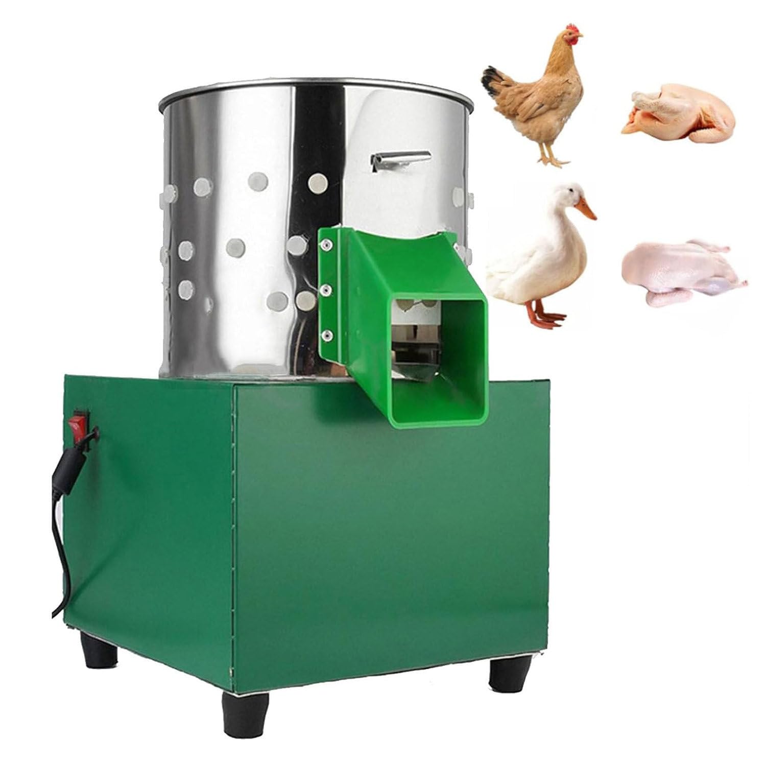 Stainless Steel Poultry Plucker Machine - Turkey Chicken Duck Feather Remover, Quick & Efficient De-Feathering for Quail & Birds | Perfect for Small Farms & Home Butchering