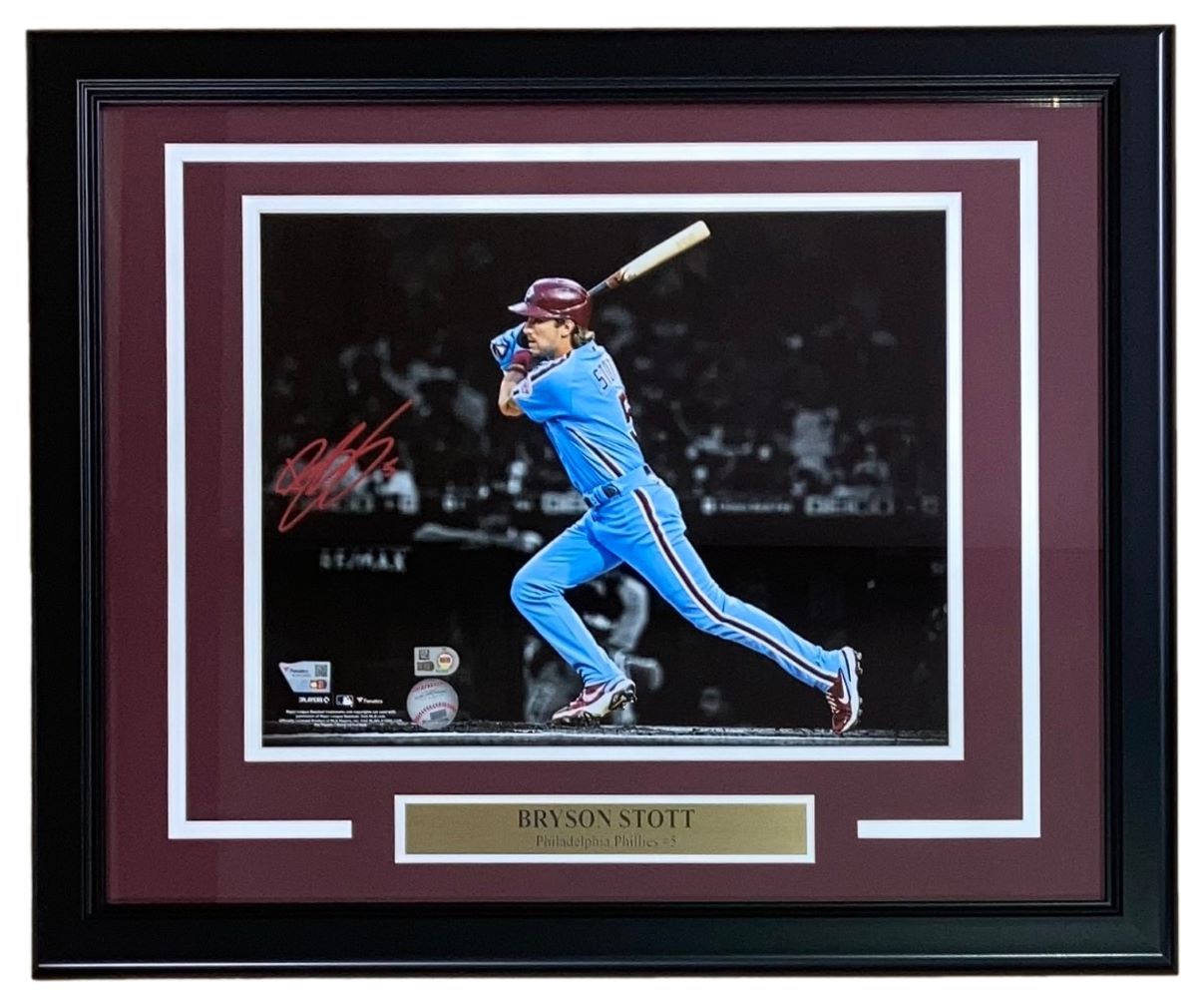 Bryson Stott Autographed 11x14 Framed Photo - Philadelphia Phillies Memorabilia - Perfect for Sports Fans, Collectors & Home Decor