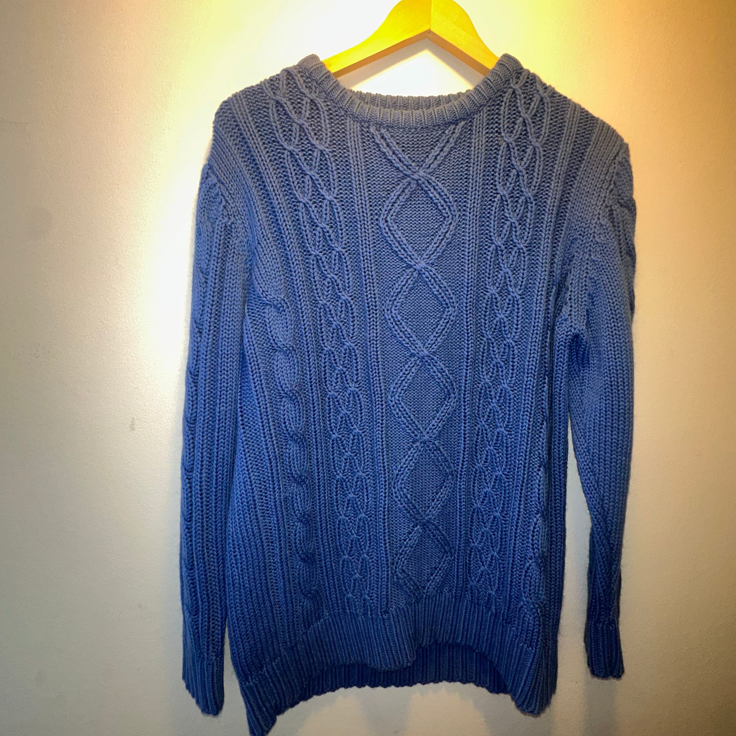 Cozy Blue Knit Sweater for Women - Soft Winter Pullover with Ribbed Cuffs | Perfect for Casual Outfits, Office Wear & Holiday Gatherings