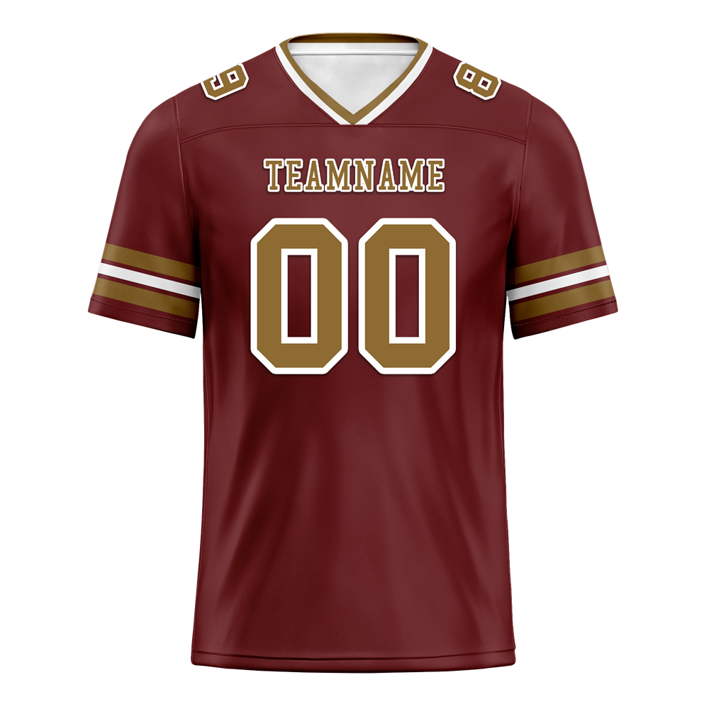 Custom Brown & Orange Striped Personalized Authentic Football Jersey FBJ02 - Perfect for Game Days, Team Events & Fan Collections