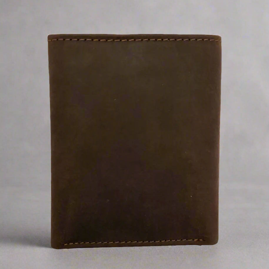 BOL Men's Two Tone Trifold RFID Blocking Leather Wallet - Slim Bifold Credit Card Holder for Everyday Use & Travel