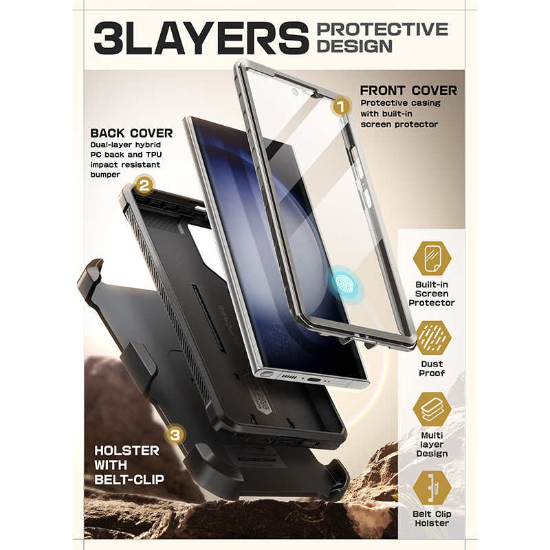 Samsung Galaxy S24 Ultra Unicorn Beetle PRO Rugged Case - Titan Gray | Heavy Duty Protection for Outdoor, Work & Extreme Sports | Shockproof & Drop Proof Phone Cover