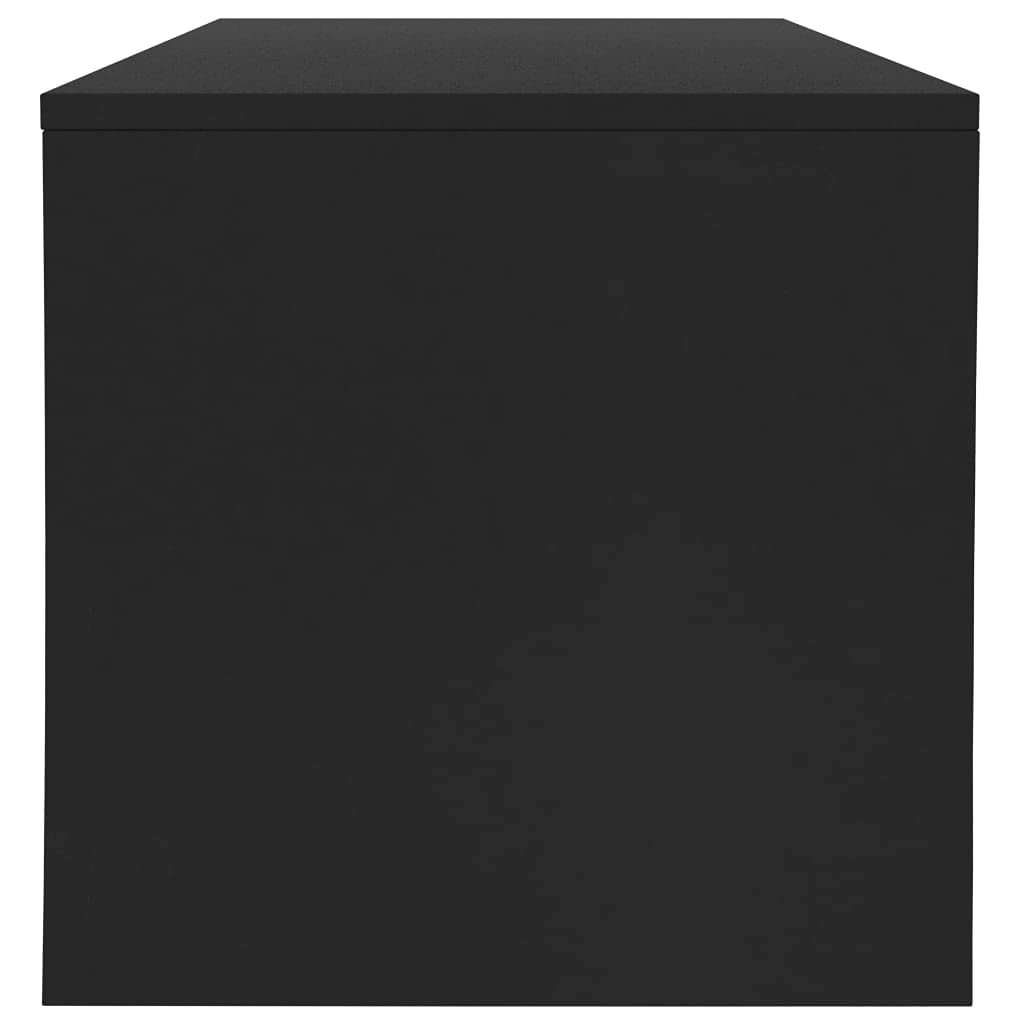 Modern Black Coffee Table with Storage Shelf - 39.4