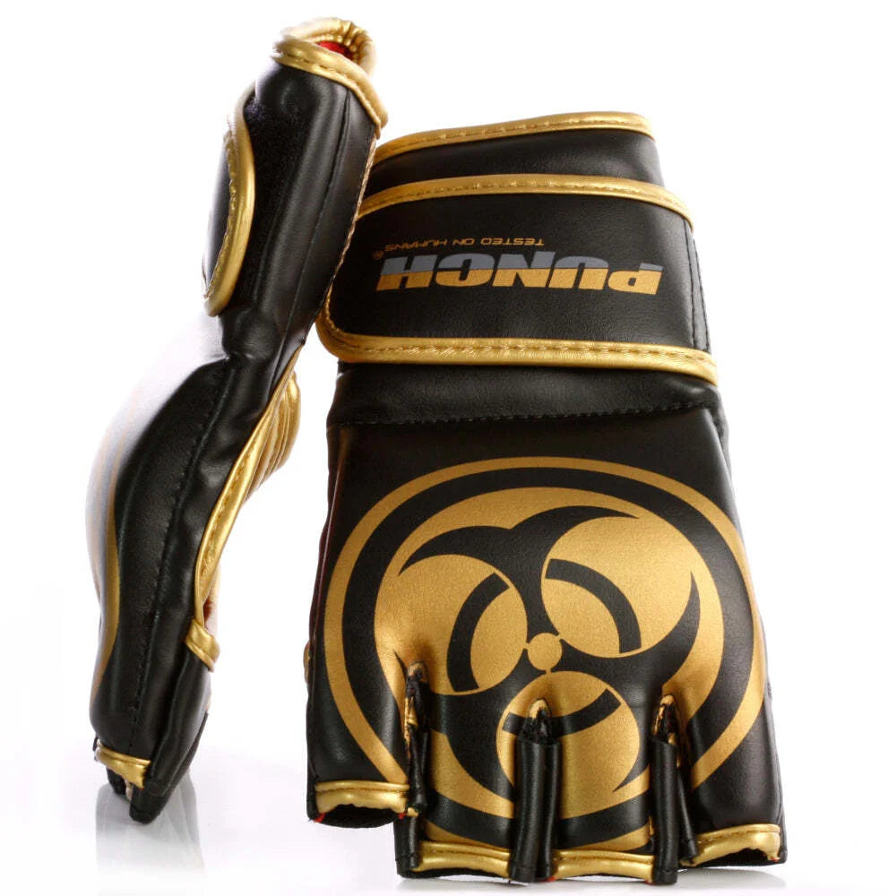 Premium MMA Gloves for Training & Sparring - Urban Black/Gold Design - Ideal for Boxing, Kickboxing & MMA Fighters