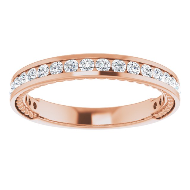 0.50 Carat Round Cut Diamond Wedding Band - Channel Set Anniversary Ring for Women - Perfect for Engagement, Wedding & Special Occasions