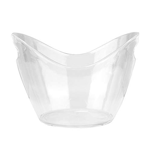 KLHHG Acrylic White Ice Bucket with Handle - Premium Champagne & Wine Cooler for Parties, KTV, Bars, and Home Entertaining - Perfect for Beer, Red Wine, and Beverage Chilling