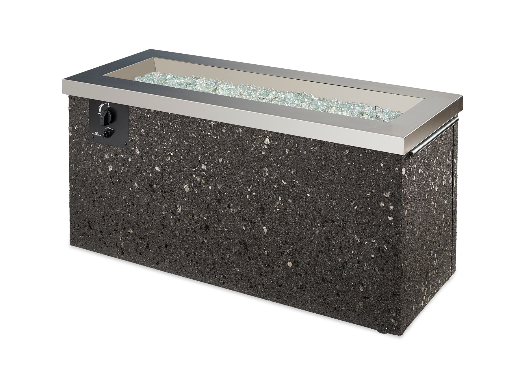 Outdoor GreatRoom Company Key Largo 54-Inch Linear Gas Fire Pit Table with 42-Inch Crystal Fire Burner - Stainless Steel Patio Heater for Backyard, Deck, Poolside & Outdoor Entertaining (Model KL 1242 SS)