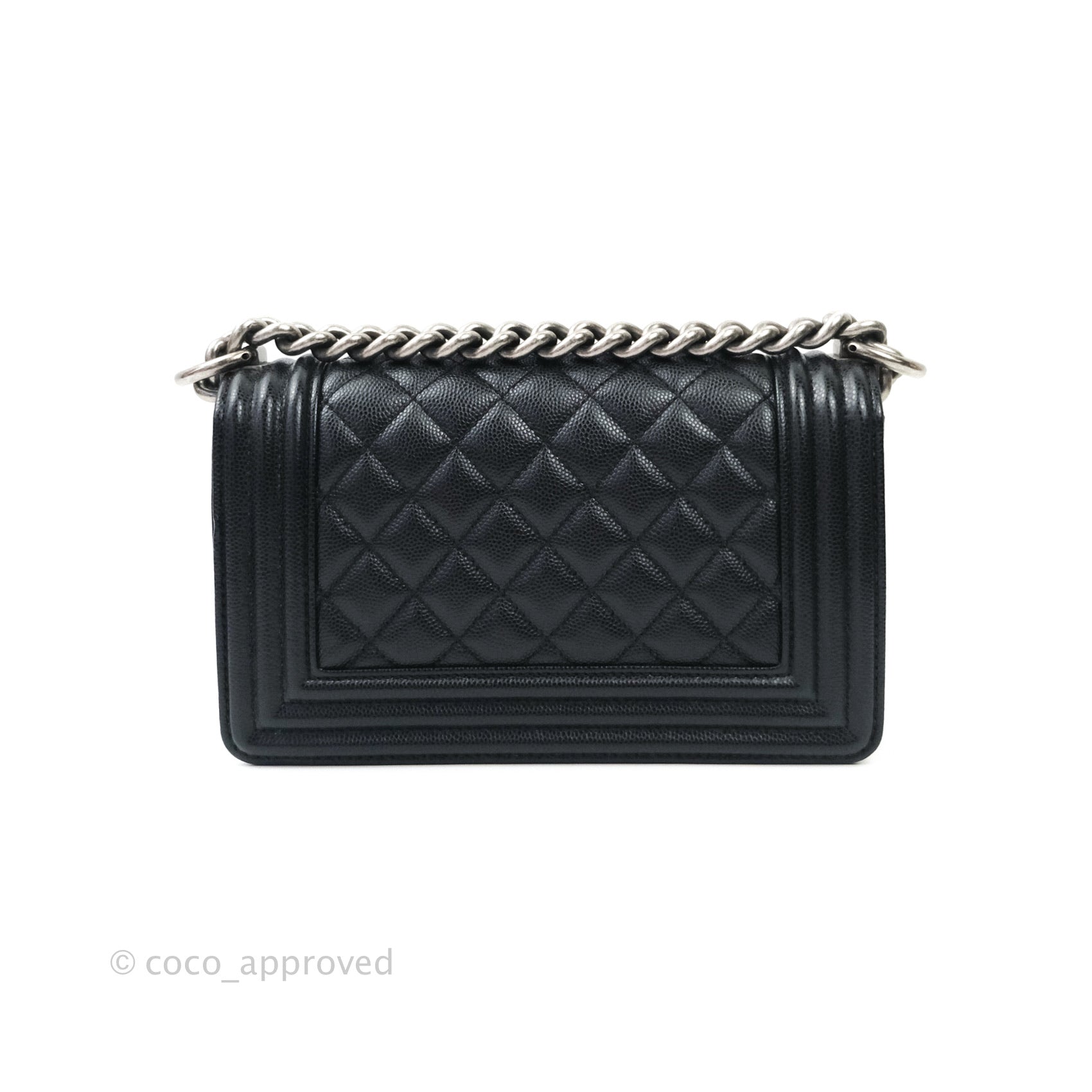 Chanel Boy Small Black Caviar Leather Bag with Ruthenium Hardware - Luxury Crossbody Bag for Women, Perfect for Parties & Evening Events