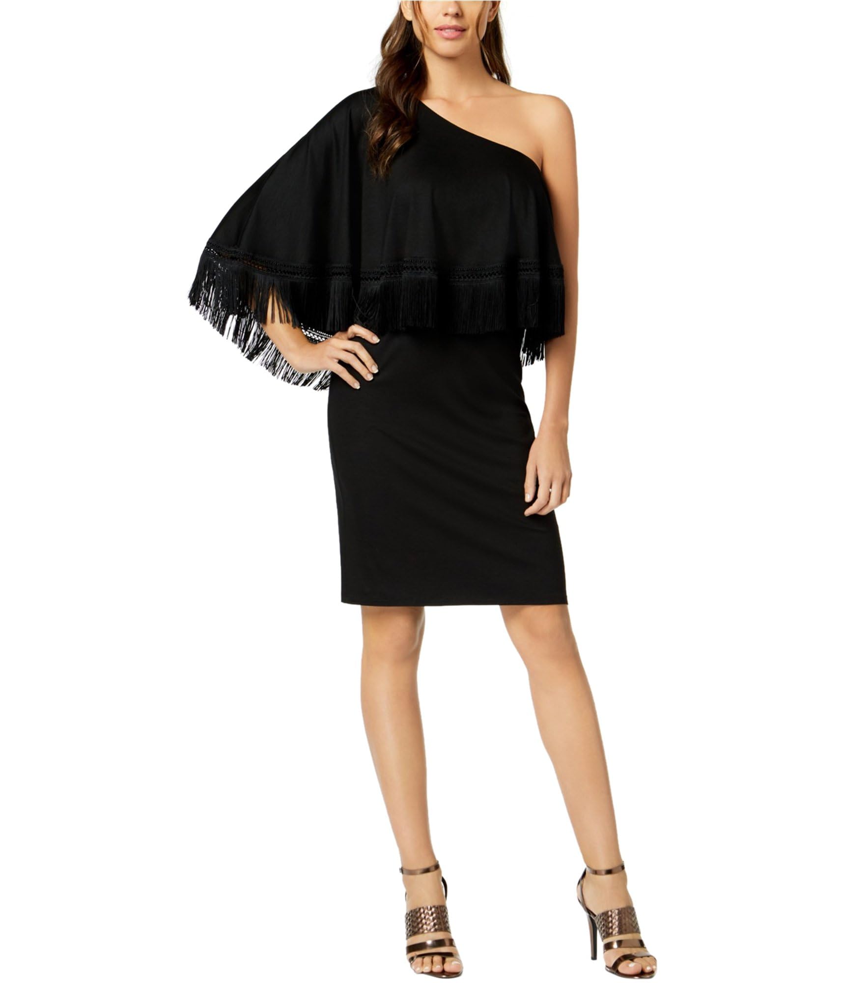 Trina Turk Women's Eastside Fringe One Shoulder Dress - Elegant Cocktail & Party Dress for Evening Events, Weddings & Special Occasions