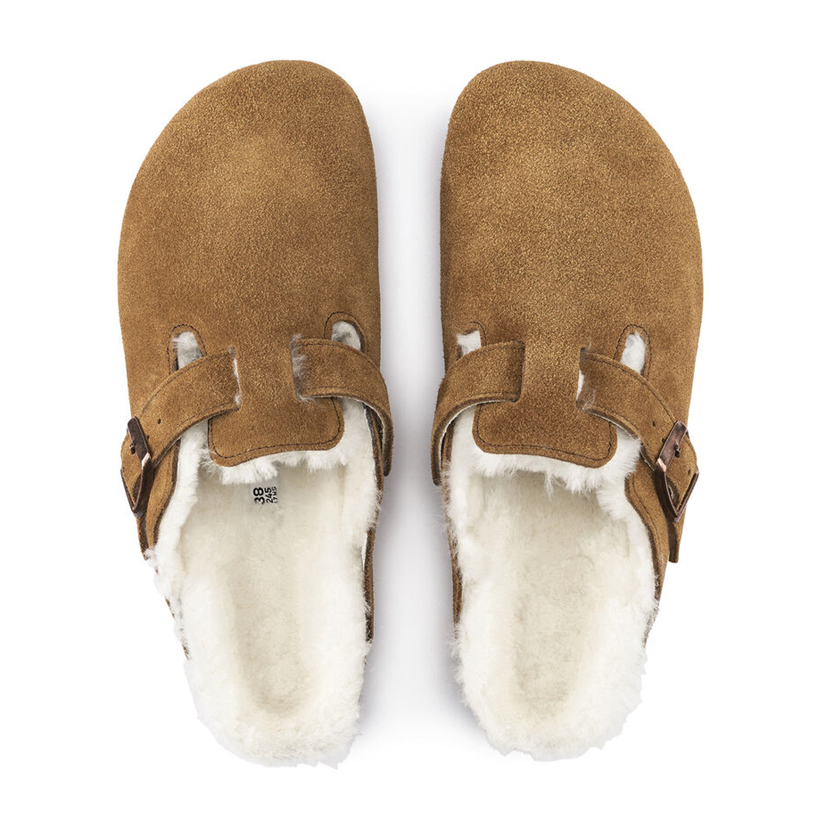 Birkenstock Boston Clog for Women - Soft Mink Suede Upper with Natural Shearling Lining | Comfortable House Slippers & Casual Outdoor Shoes for Everyday Wear