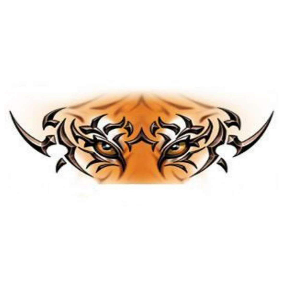 Tribal Tiger Eyes 3D Temporary Waterproof Tattoo Stickers for Men & Women - Long Lasting Fake Body Art for Parties, Halloween & Costume Events