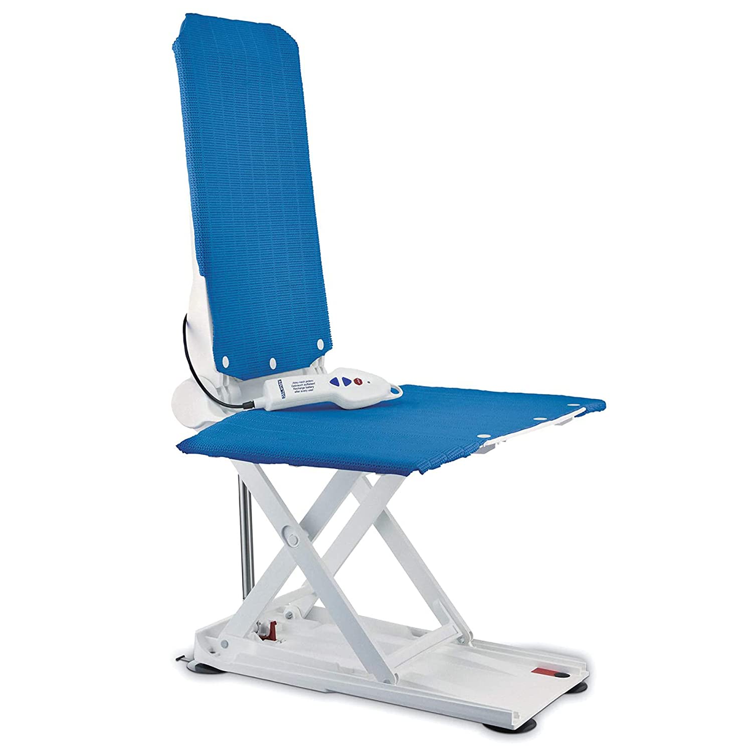 Invacare Aquatec Orca Reclining Bath Lift with Blue Covers - Elderly & Disabled Bathing Safety Aid for Home & Healthcare Facilities