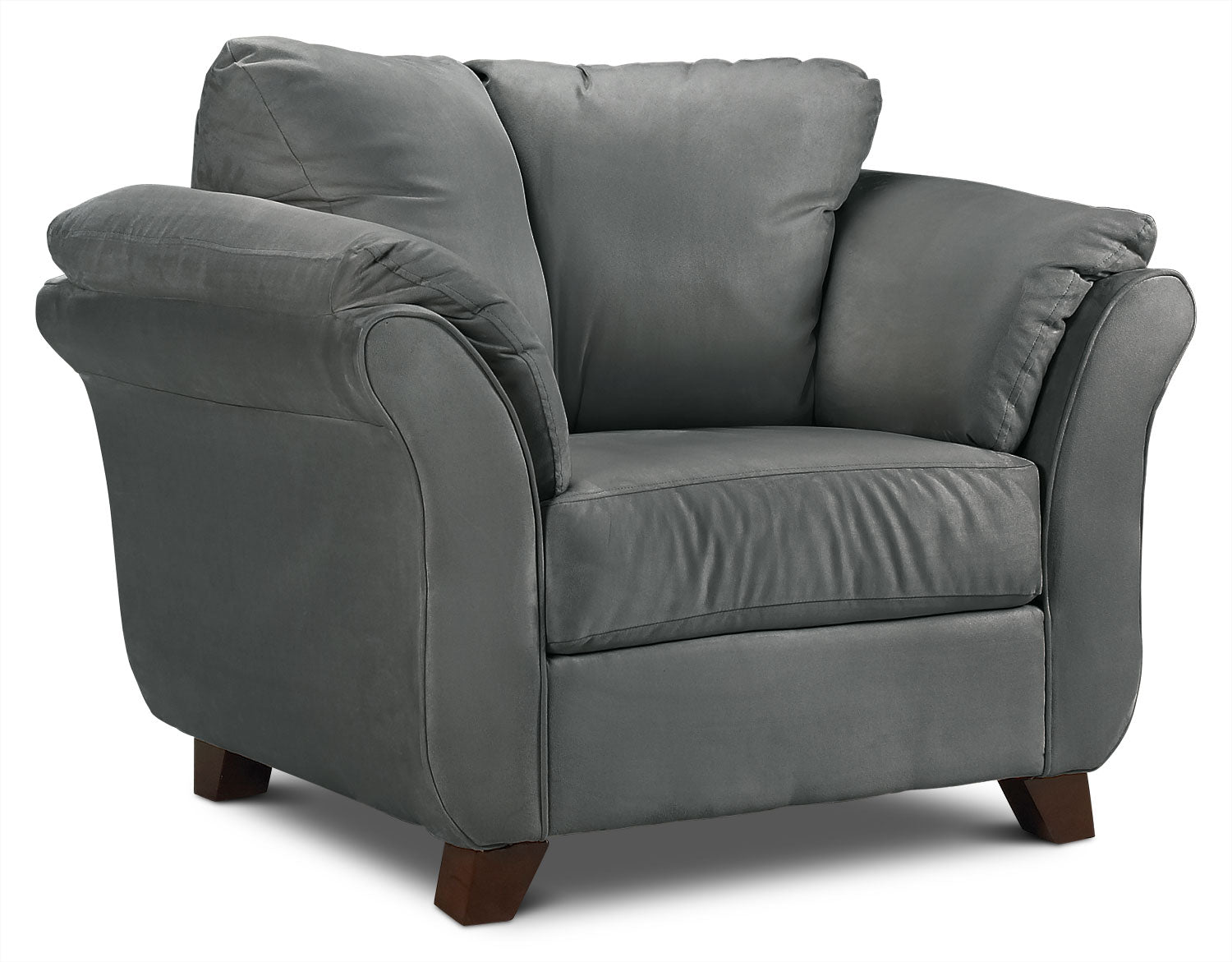Dark Grey Collier Sofa, Loveseat and Chair Set - Modern 3-Piece Living Room Furniture for Small Spaces & Apartments