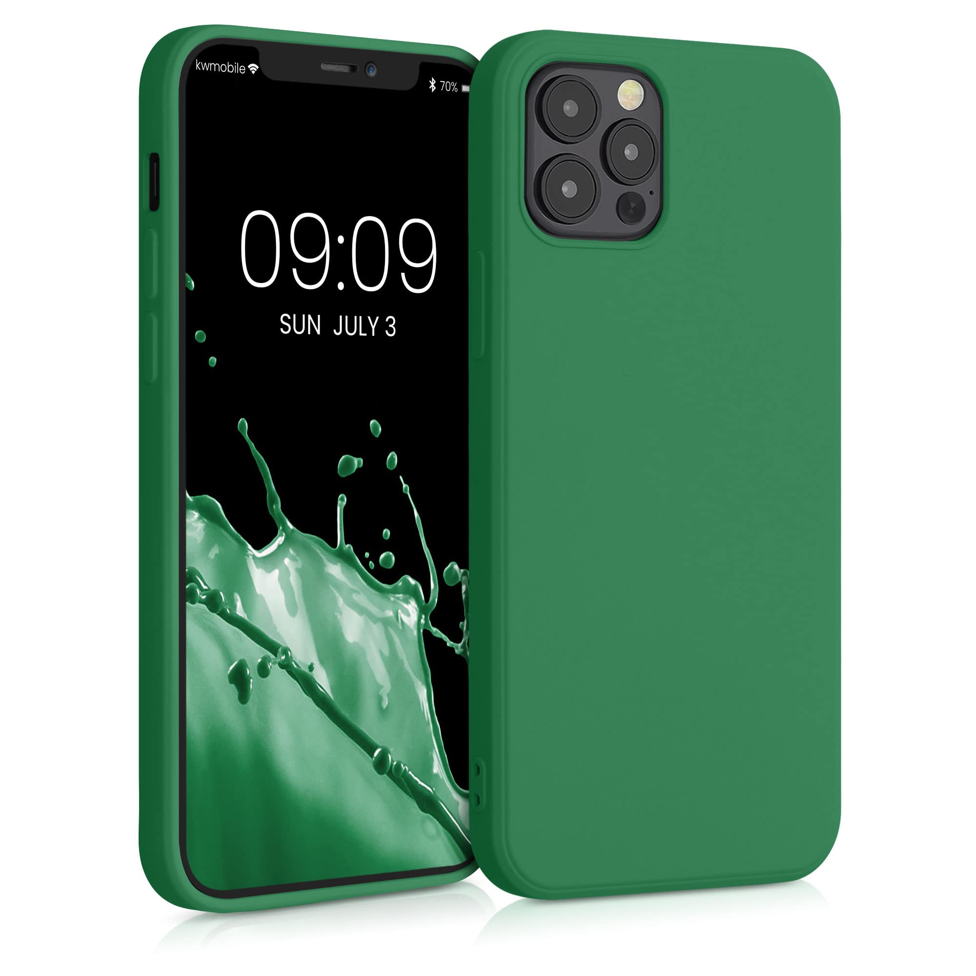 kwmobile Slim Protective TPU Silicone Phone Case for Apple iPhone 12 & iPhone 12 Pro - Shockproof Cover with Soft Grip - Pixie Green - Perfect for Everyday Use & Outdoor Activities
