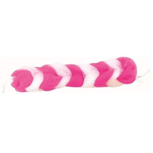 SIA VENDORS™ Exfoliating Bath Loofah Scrubber - Pink & White Dual-Sided Body Scrubber for Men & Women - Gentle Exfoliation for Smooth Skin - Perfect for Shower, Bath & Spa Days