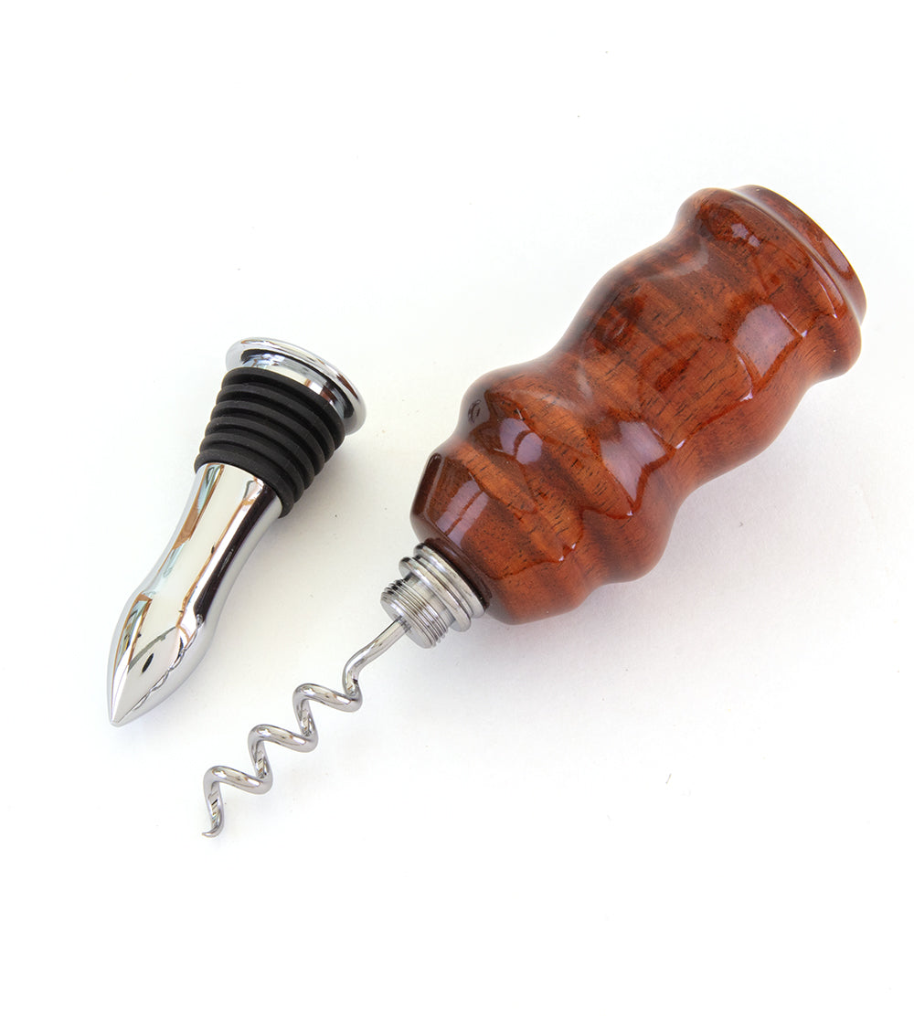 Premium Koa Wood Wine Stopper & Corkscrew Set by Dale Dennison - Handcrafted Wine Accessories for Home Bar, Dinner Parties & Gift Giving