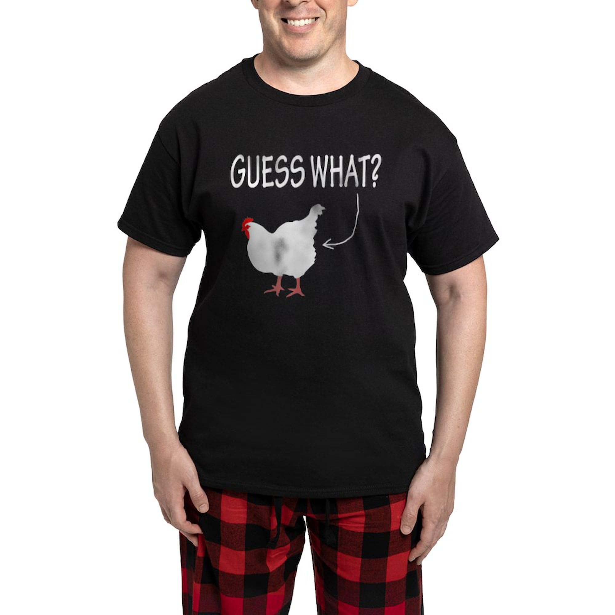 Guess What? Chicken Butt! Funny Men's Pajama Set - Comfortable Cotton Sleepwear for Lounge & Sleep - Novelty PJS for Relaxing at Home, Gifts & Parties