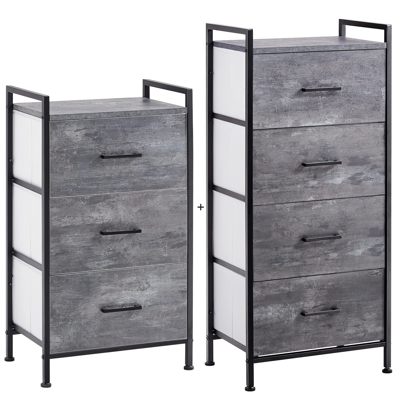 LINSY HOME Small Dresser for Bedroom - 3 Drawer Wooden Chest with Rustic Wood Top, Compact Storage Tower for Closet, Living Room, Nursery & Kids Room - Perfect for Organizing Clothes, Toys & Home Essentials