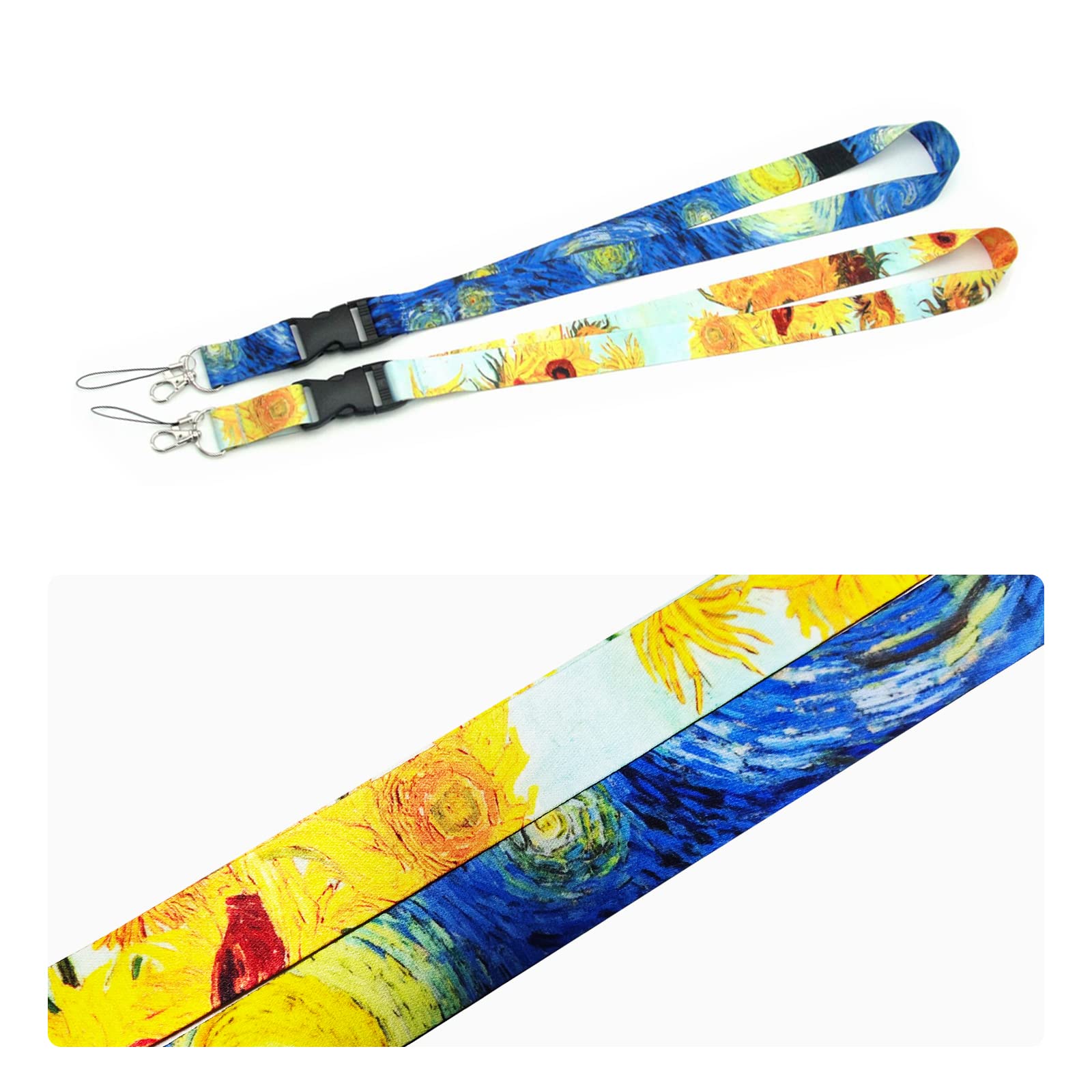 2 Pack Detachable Lanyard with ID Holder & Keychain - for Work, Events & Travel