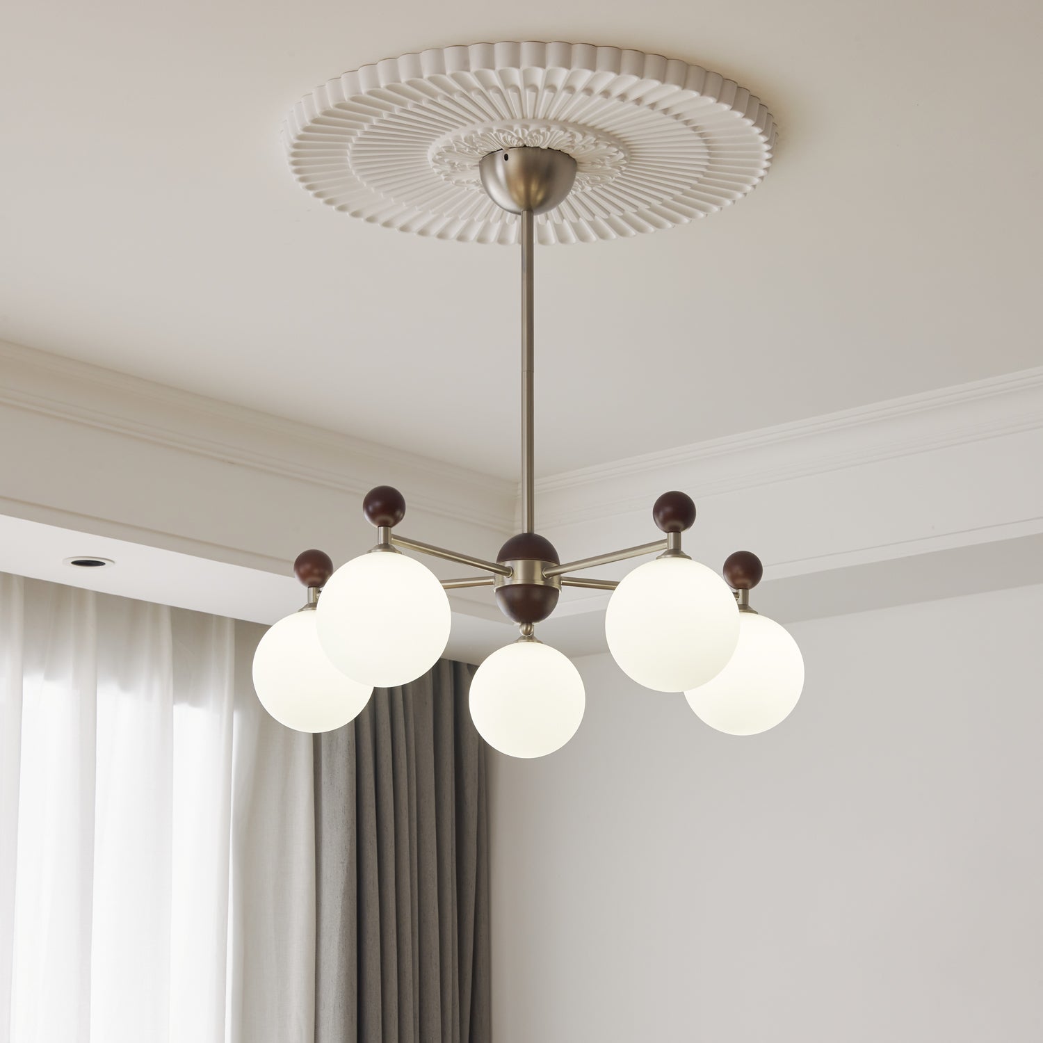 Ecliptica Modern Crystal Chandelier - Elegant Ceiling Light Fixture for Dining Room, Living Room & Bedroom | Dimmable LED Lighting for Home Decor & Wedding Events