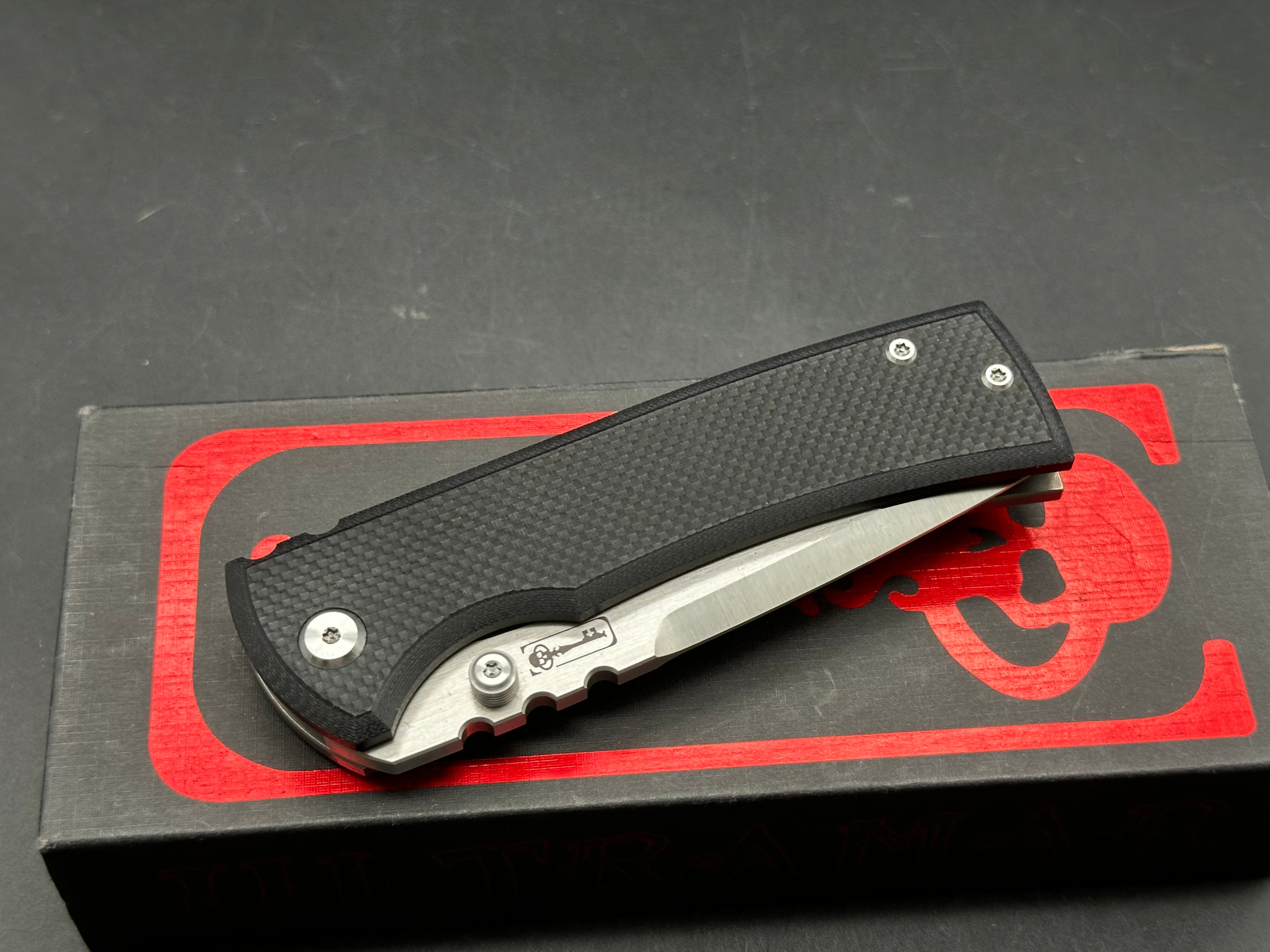 Chaves 229 G1O/Ti Redencion Tanto Folding Knife - Black G10 Handle, Titanium Frame, EDC Pocket Knife for Outdoor, Camping, Hiking & Everyday Carry
