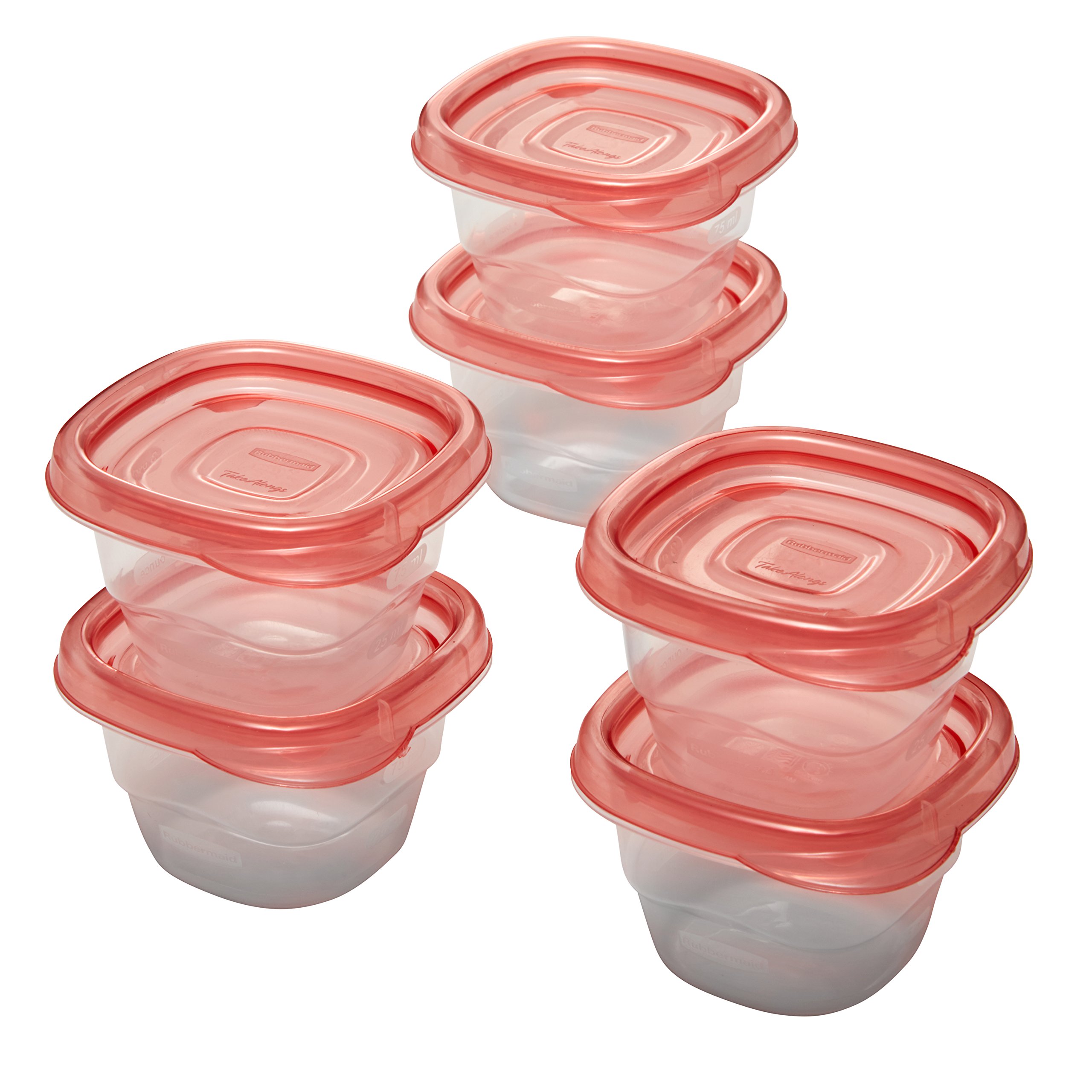 Rubbermaid Mini Food Storage Containers 0.5 Cup (6 Pack) - Airtight BPA-Free Plastic Meal Prep Containers for Lunch, Snacks, Leftovers & Kitchen Organization
