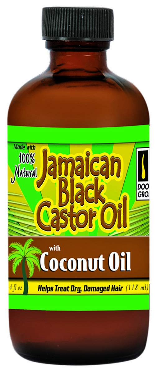 Doo Gro Jamaican Black Castor Oil & Coconut Oil Hair Growth Treatment - 4oz for Dry, Damaged Hair - Natural Hair Care for Curly, Coily, Kinky Hair Types - Perfect for Deep Conditioning & Scalp Massage