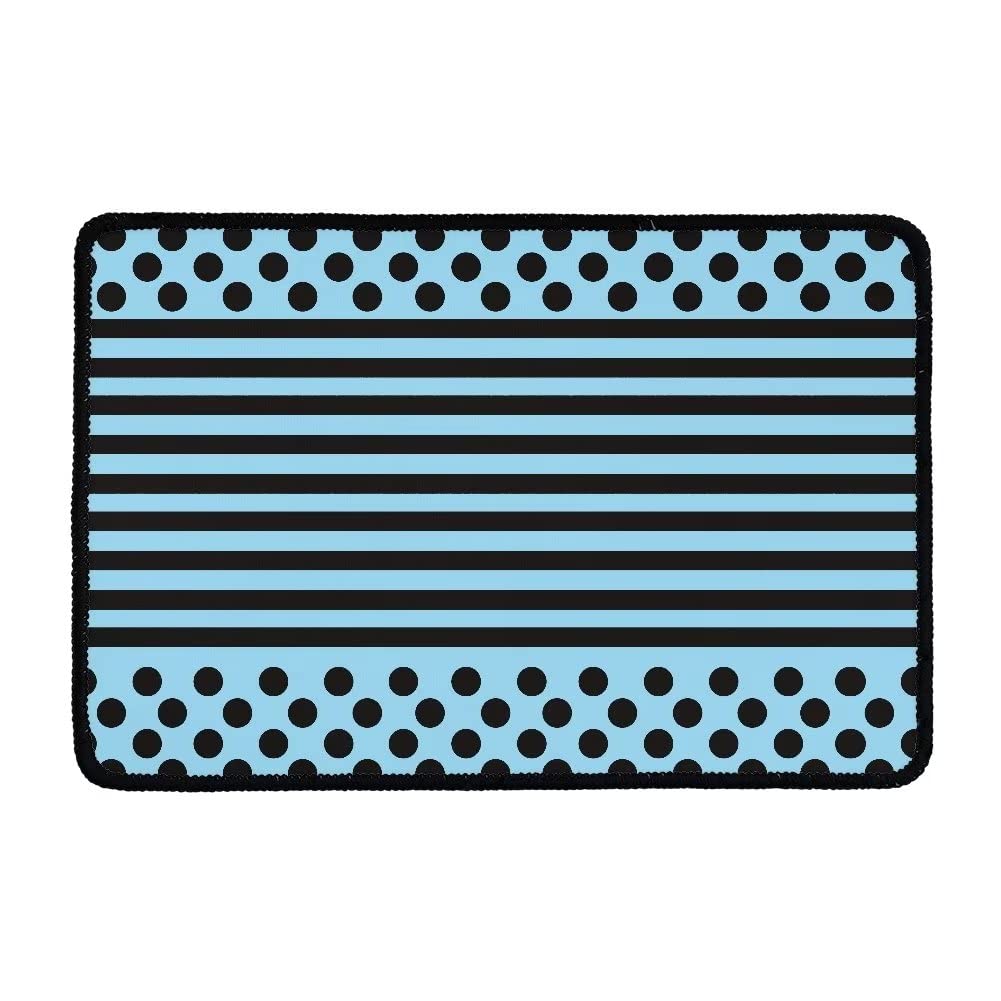Non-Slip Blue Dots Stripe Kitchen Floor Mat - Washable Anti-Fatigue Standing Mat for Sink Area, Bathroom & Living Room - Indoor/Outdoor Use for Home, Office & Commercial Spaces