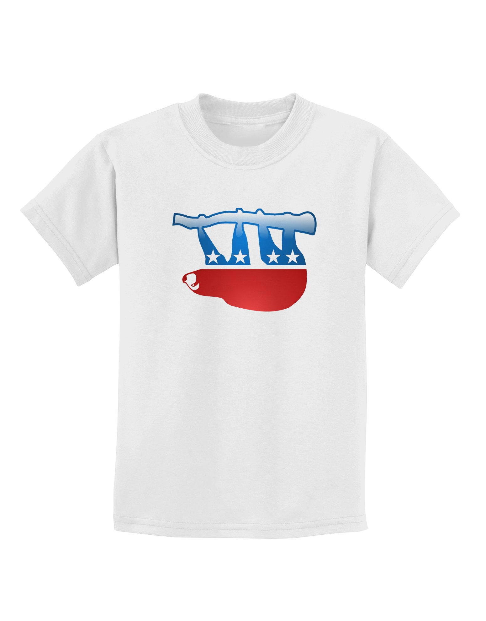 TooLoud Sloth Political Party Symbol Kids T-Shirt - Funny Animal Graphic Tee for Boys & Girls - Perfect for School, Parties & Casual Wear