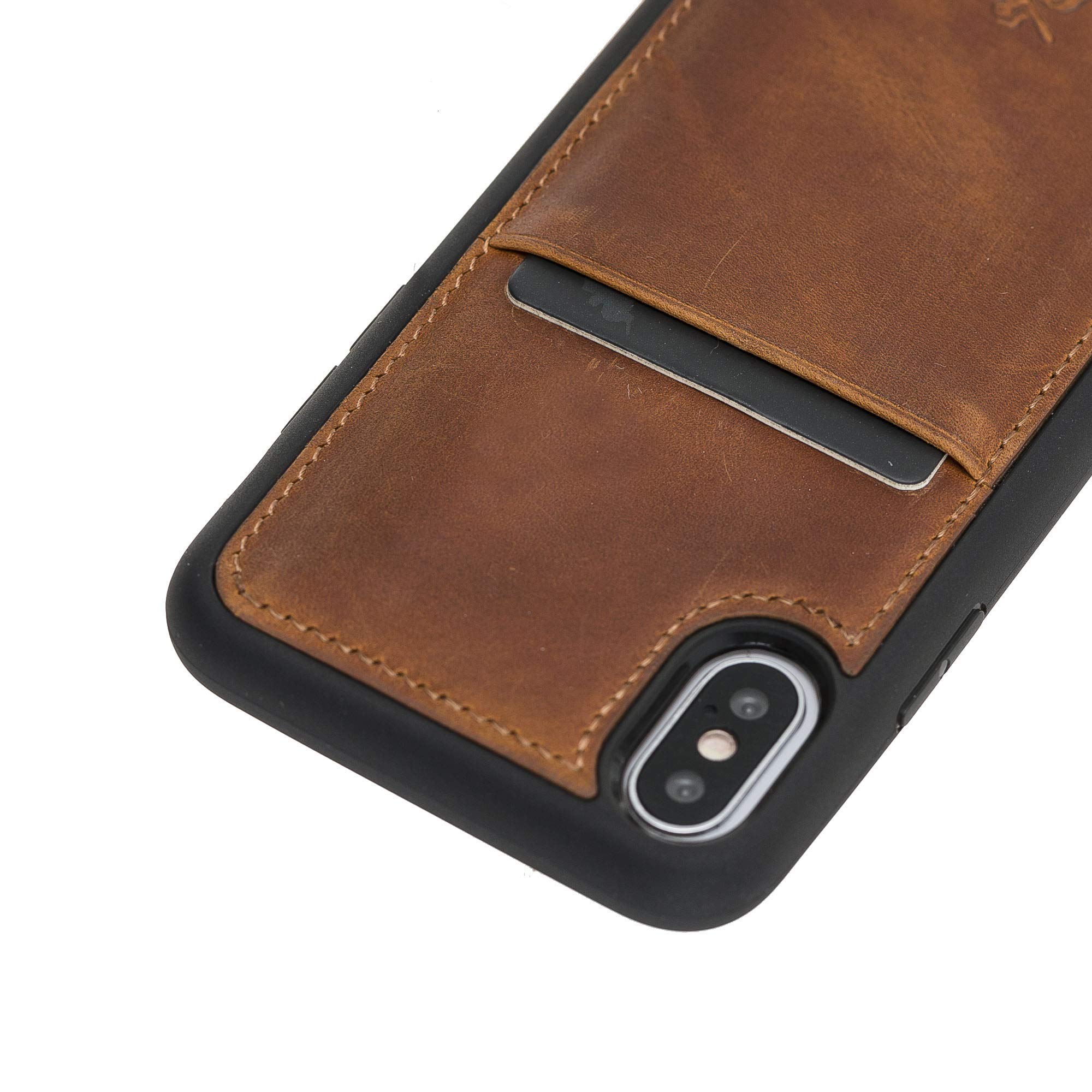 Venito Capri Leather Wallet Case for iPhone X/XS (5.8 Inch) - RFID Blocking Protection & Padded Back Cover - Premium Antique Brown - Perfect for Everyday Use & Travel Protection