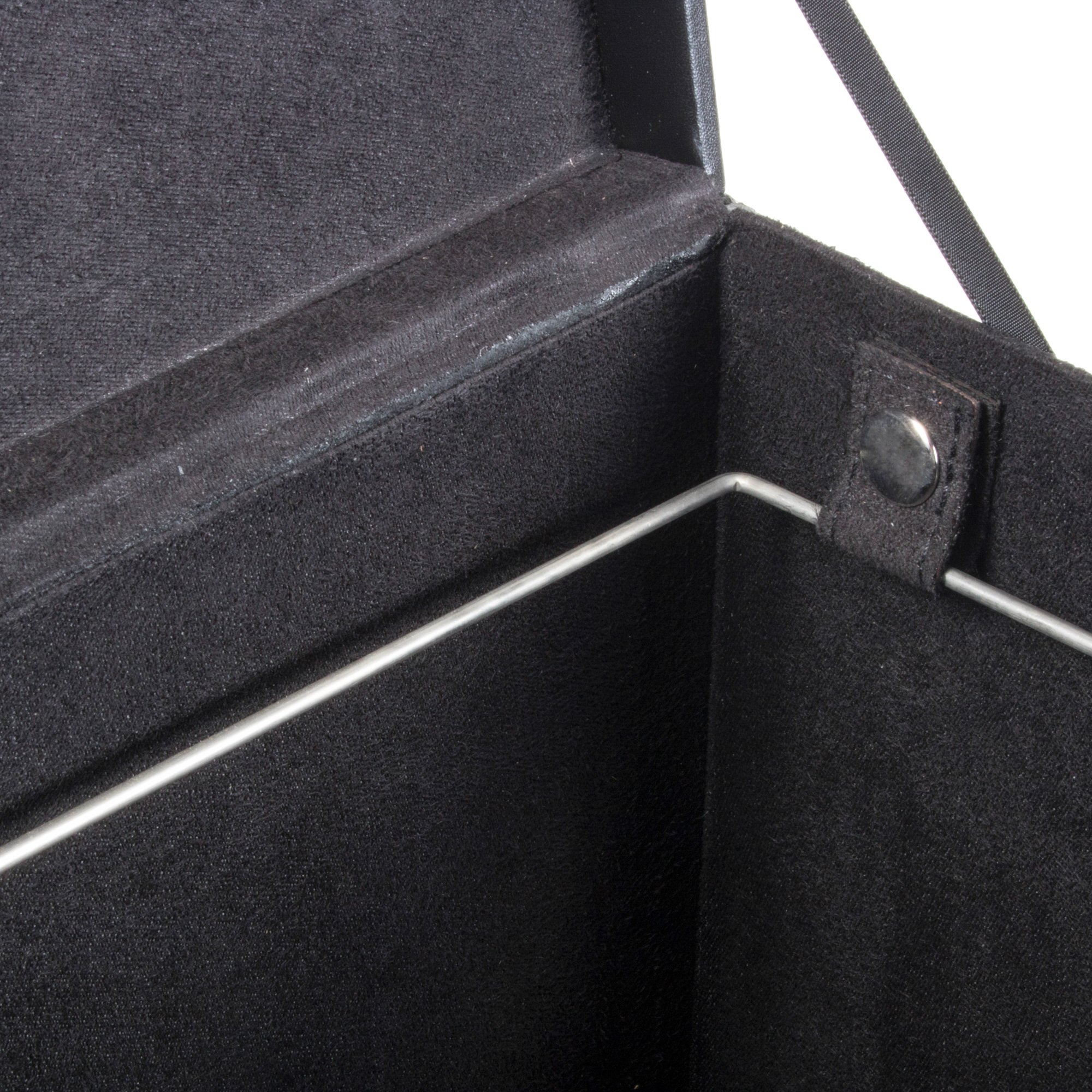 G.U.S. Hanging File Box with Lid - Black Leatherette Letter & Legal Size File Organizer | Portable Desktop Document Storage for Home & Office Organization | Perfect for Bills, Contracts, School Papers and Important Files