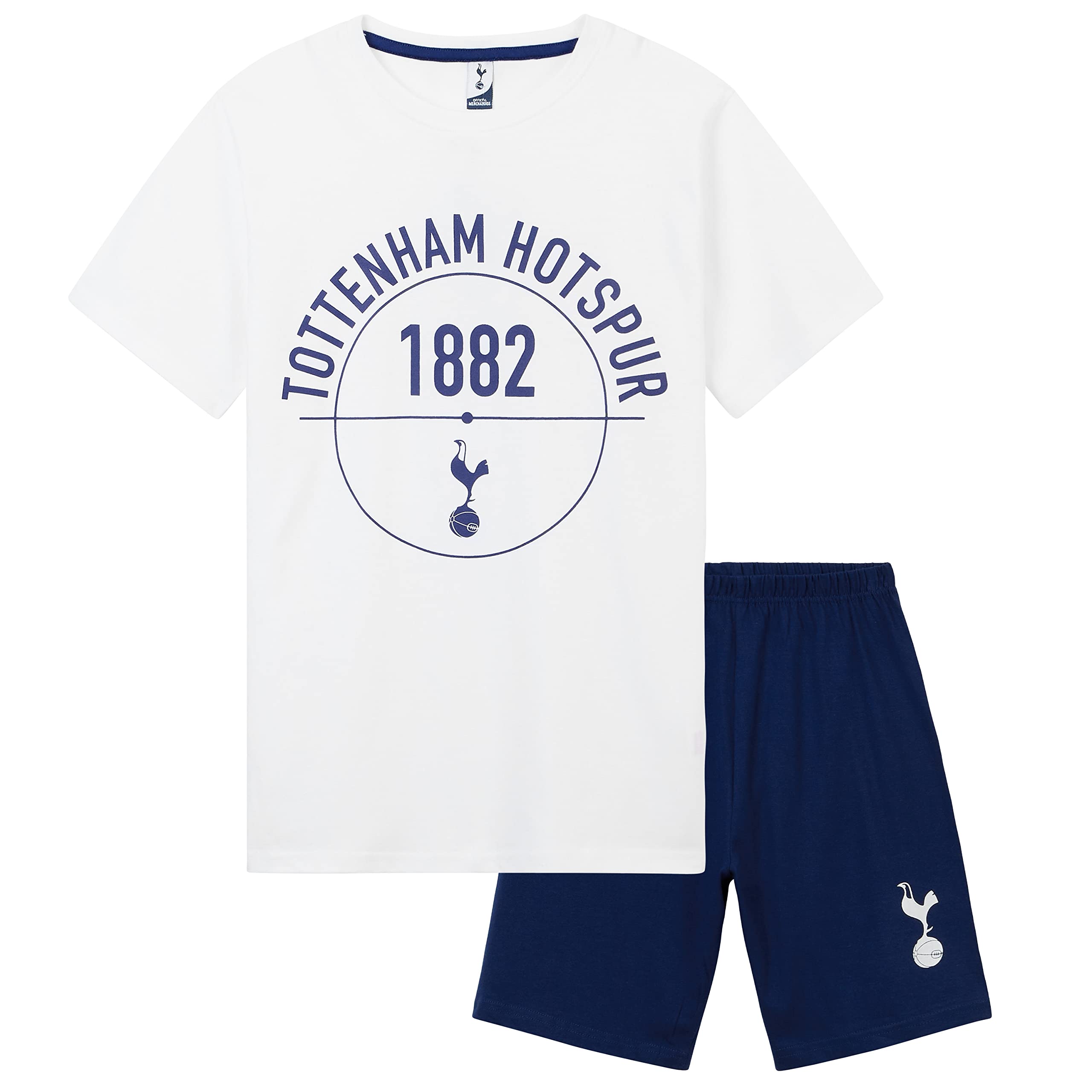 Tottenham Hotspur FC Boys Cotton Pajama Set - 2-Piece Sleepwear & Lounge Wear for Kids - Perfect Spurs Gift for Birthday & Christmas Gifts - Soft & Comfortable Nightwear for Young Soccer Fans