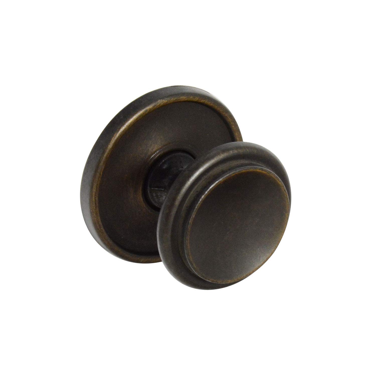 CKP Brand #136001 Arcadia Collection Furniture Dresser Knob with Backplate - Burnished Bronze Cabinet Hardware for Bedroom, Bathroom & Living Room Furniture Upgrade