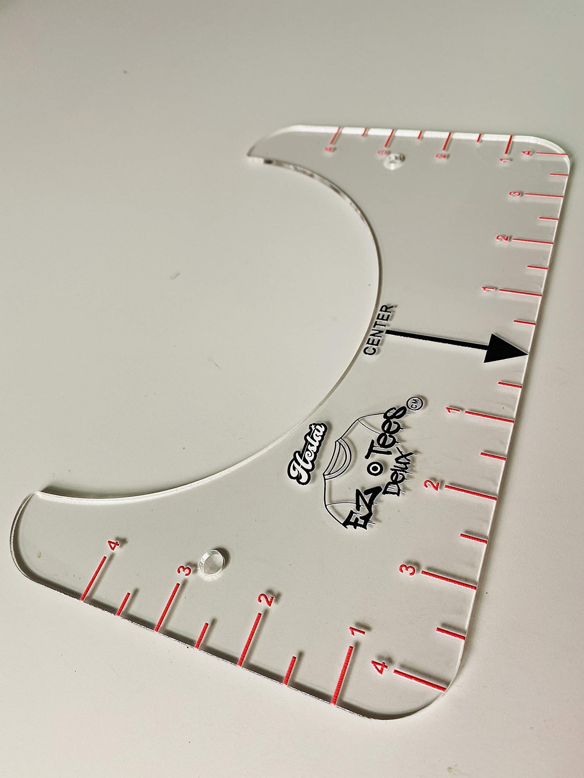 EZ Tees Deluxe Mini T-Shirt Ruler - Professional Graphics Alignment Tool for Heat Transfer Vinyl & Iron-On Designs | Perfect for DIY T-Shirt Printing, Craft Projects & Screen Printing Setup