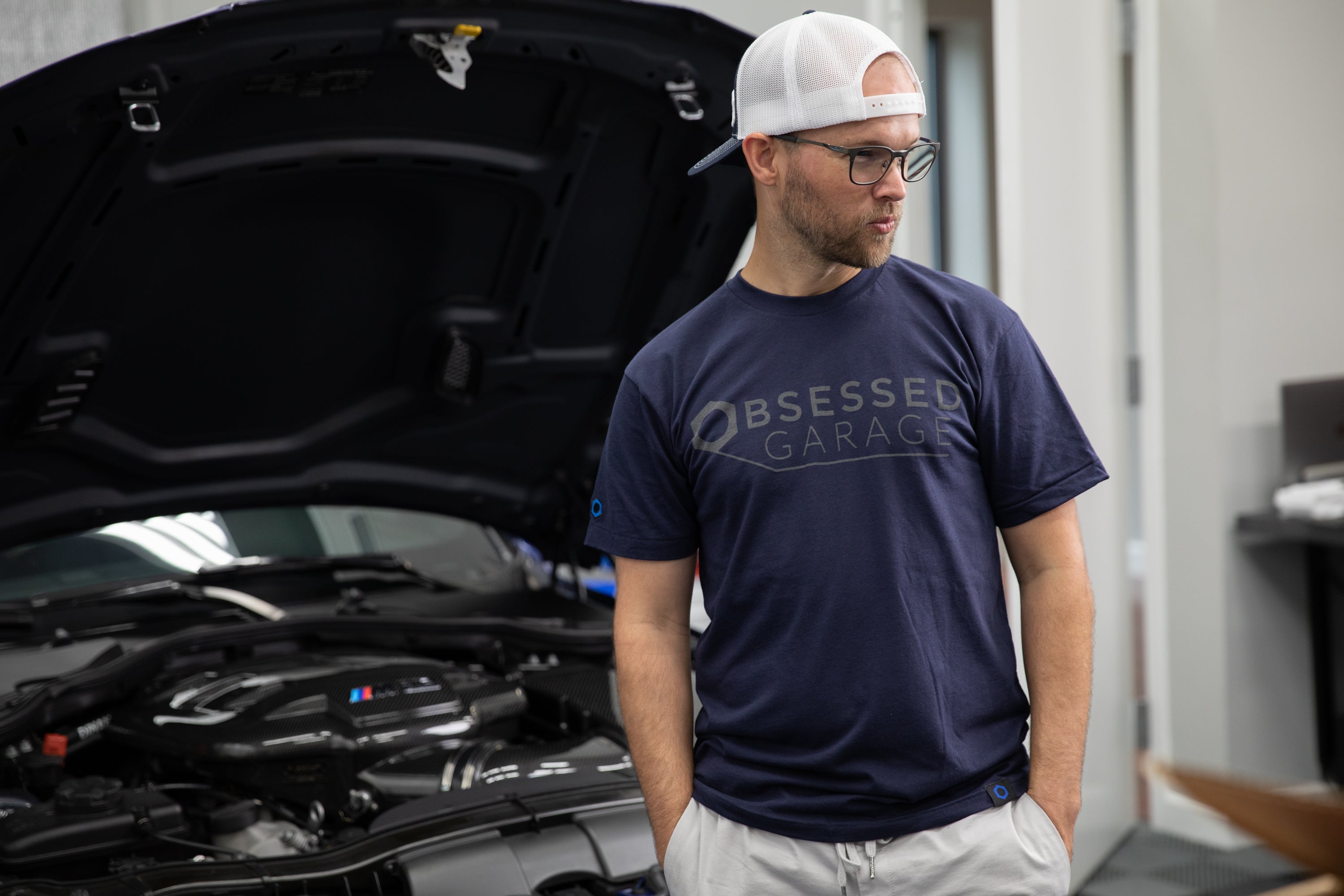 Obsessed Garage Logo T-Shirt - Premium Cotton Tee for Car Enthusiasts - Perfect for Car Shows, Meetups & Casual Wear