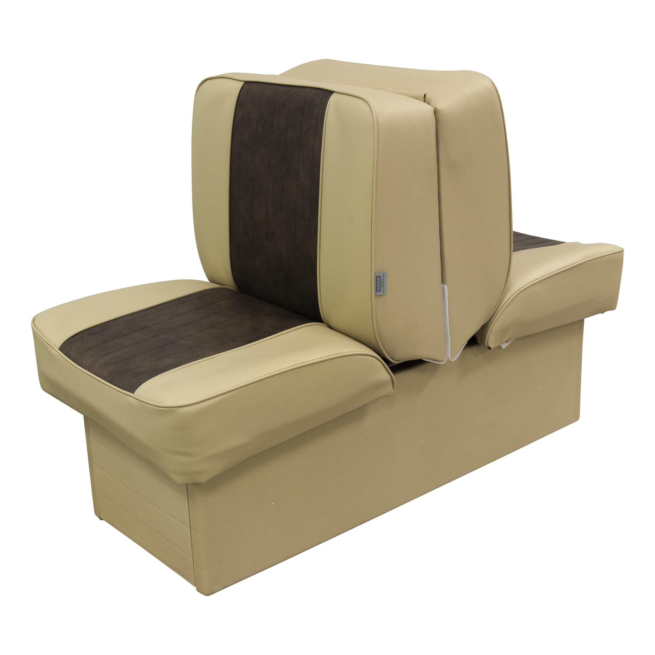 Wise 8WD707P-1-662 Deluxe Lounge Chair - Sand & Brown Upholstered Outdoor Patio Furniture for Poolside, Garden, and Deck Relaxation