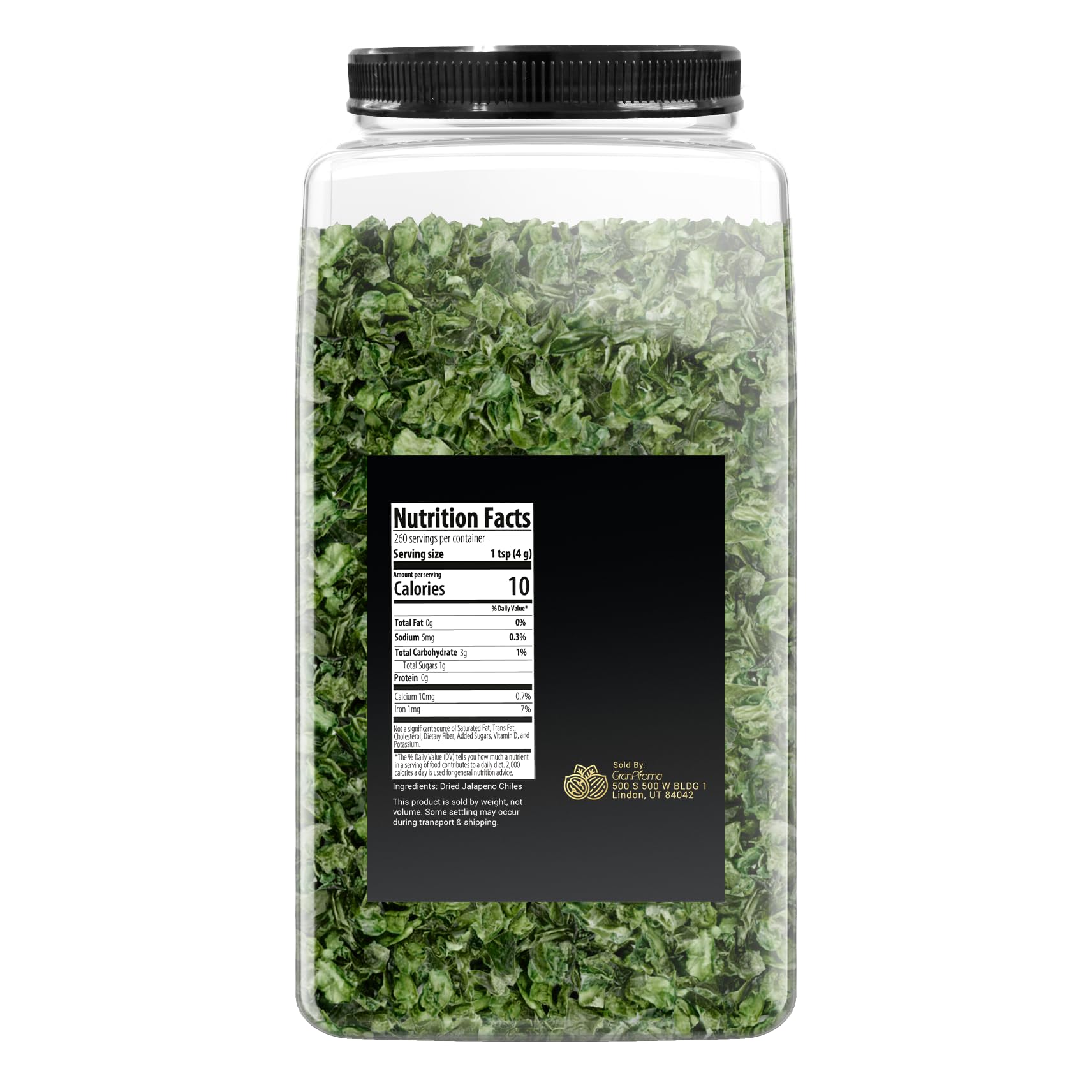 GranAroma Diced Jalapenos - Spicy & Flavorful Peppers for Cooking, Toppings, Salsas & Mexican Dishes - 2.3 Pound Bulk Pack - Perfect for Nachos, Tacos, Burgers & Pizza Toppings