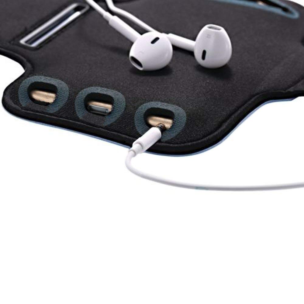 Stretchable Running Armband for iPhone 16/15/14/13/12/11/XR (Up to 7.1 Inch) - Secure Phone Holder with Key Pocket - Perfect for Jogging, Gym Workouts & Outdoor Activities - Black