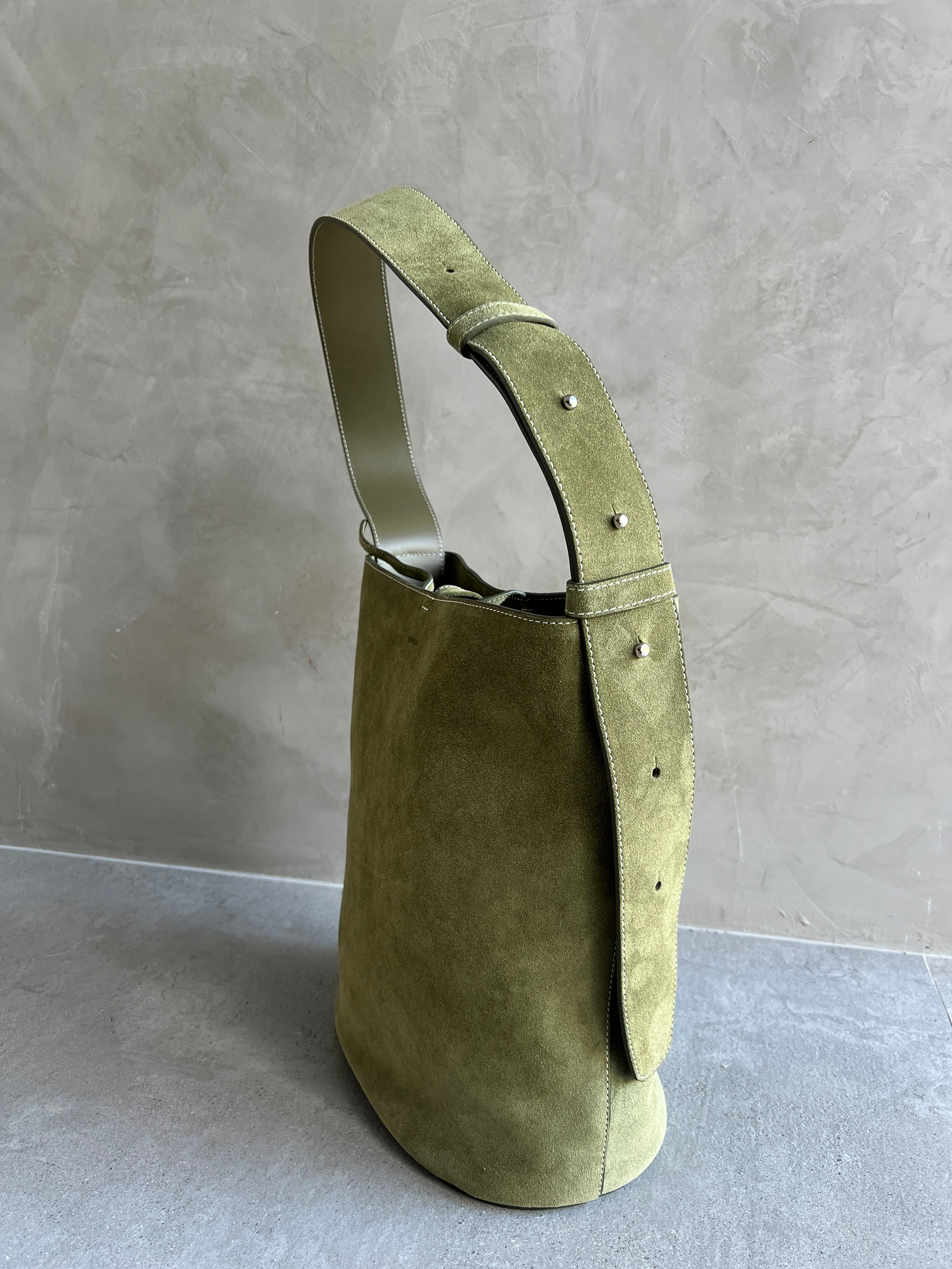 Premium Suede Moss Green Norma Tote Bag - Stylish Women's Handbag for Work, Travel & Everyday Use