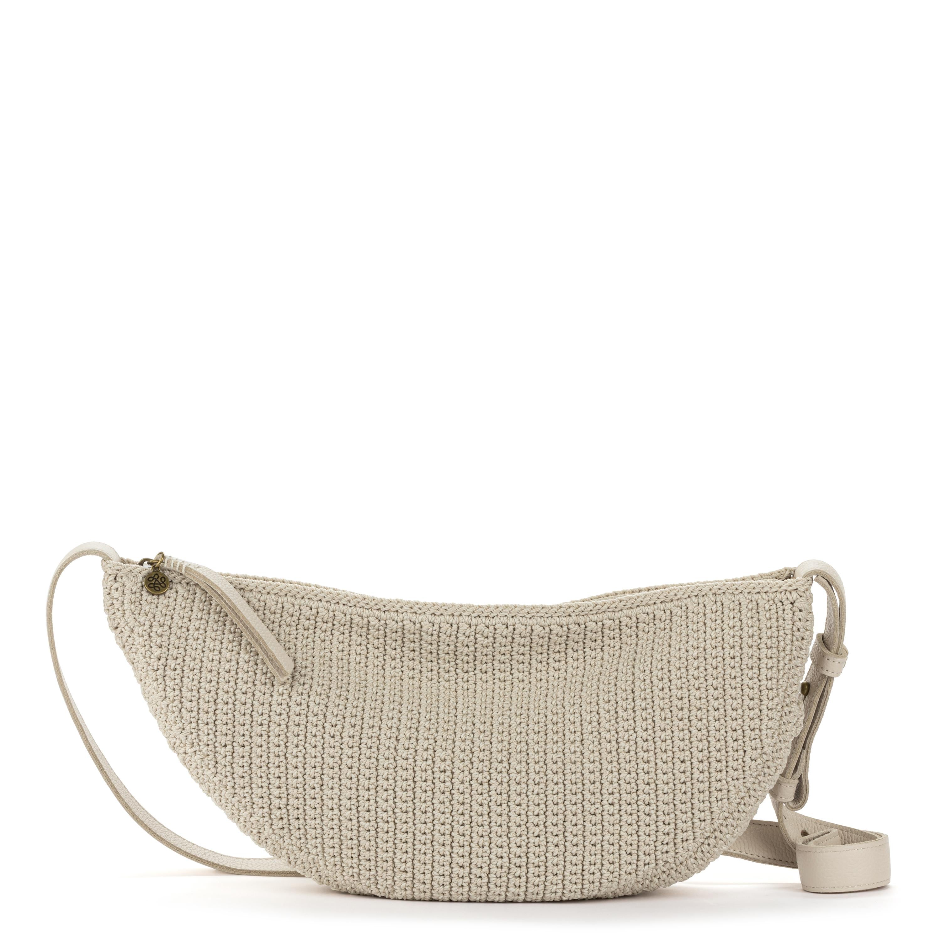Handmade Crochet Tess Large Sling Bag in Ecru - Perfect for Beach, Travel, and Everyday Use